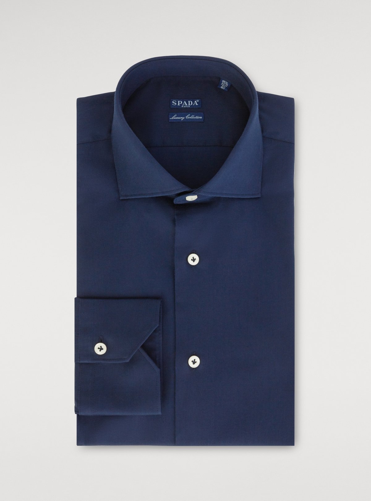 Blue Cotton Long-Sleeve Shirt with Elegant Details