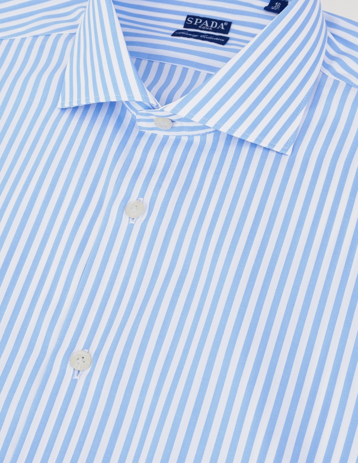 Cotone Celeste Multistagione Camice Classico Bastoncino Collo Francese