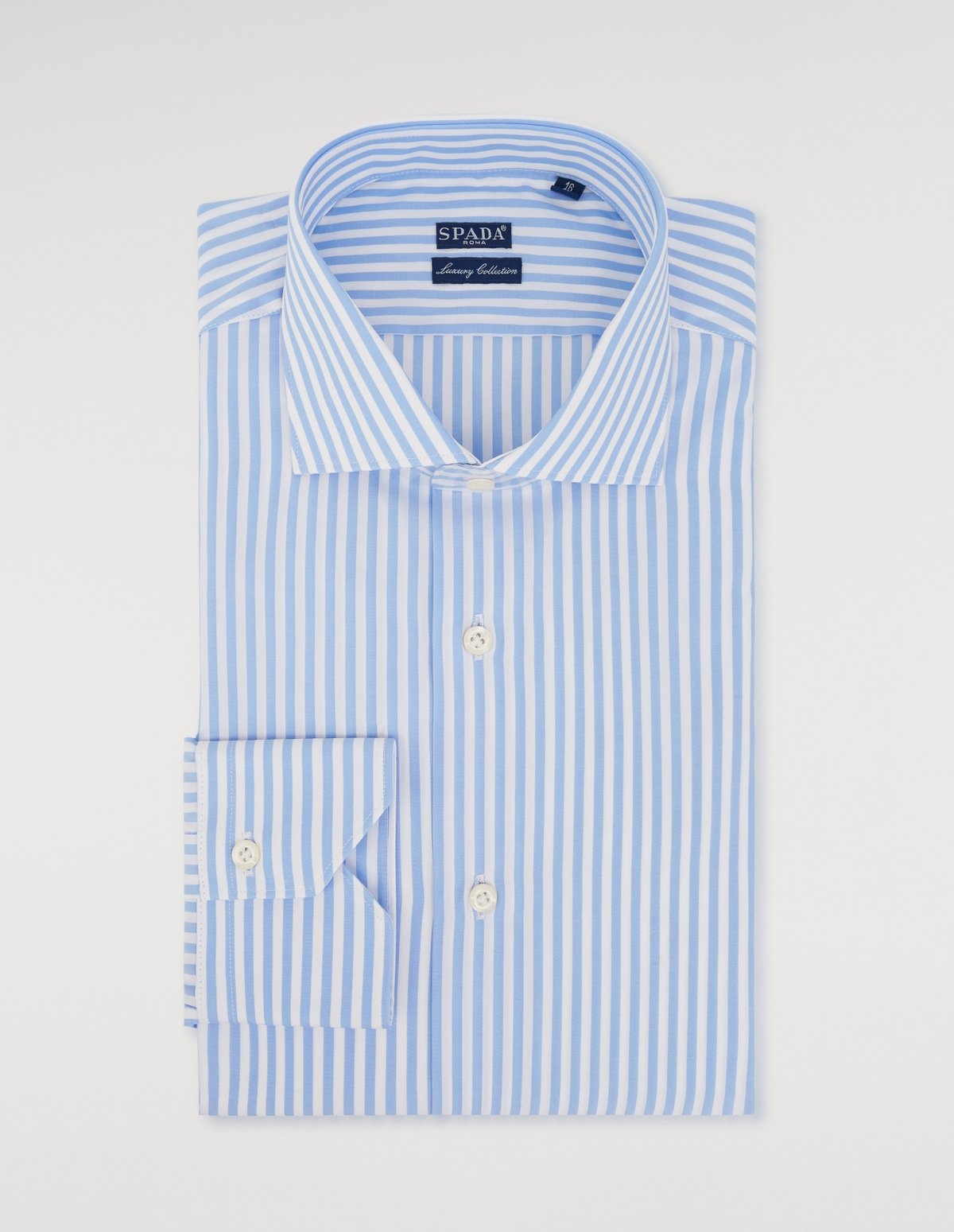 Cotone Celeste Multistagione Camice Classico Bastoncino Collo Francese