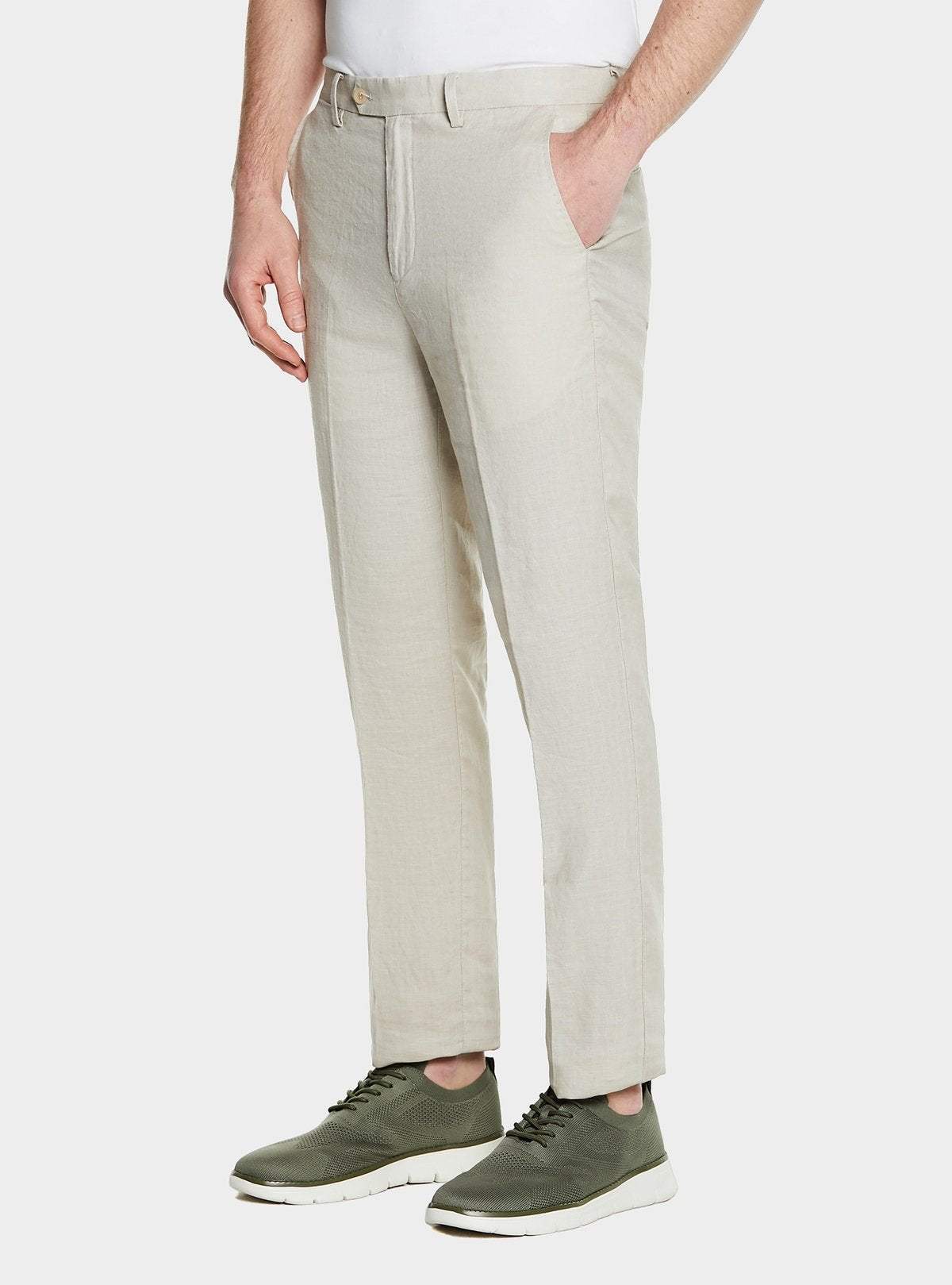 Pantalone in puro lino stone wash