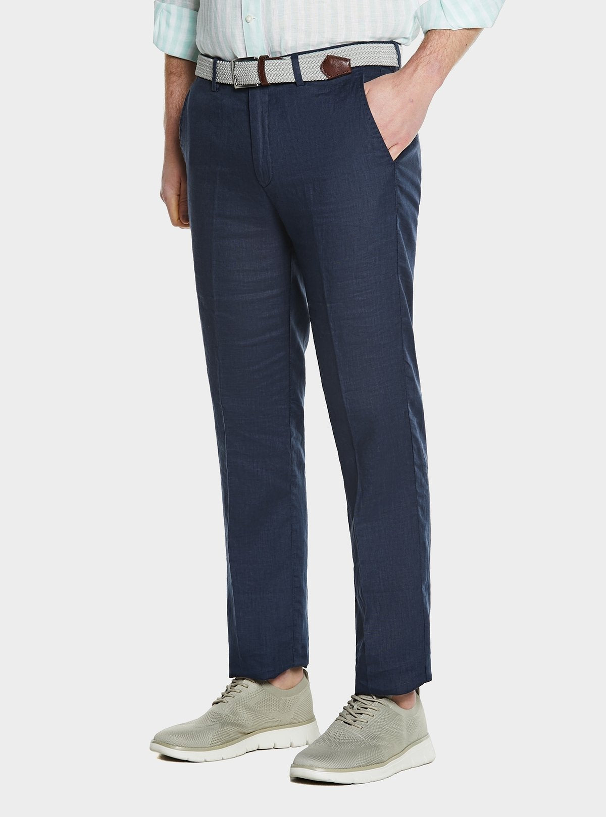 Pantalone in puro lino stone wash