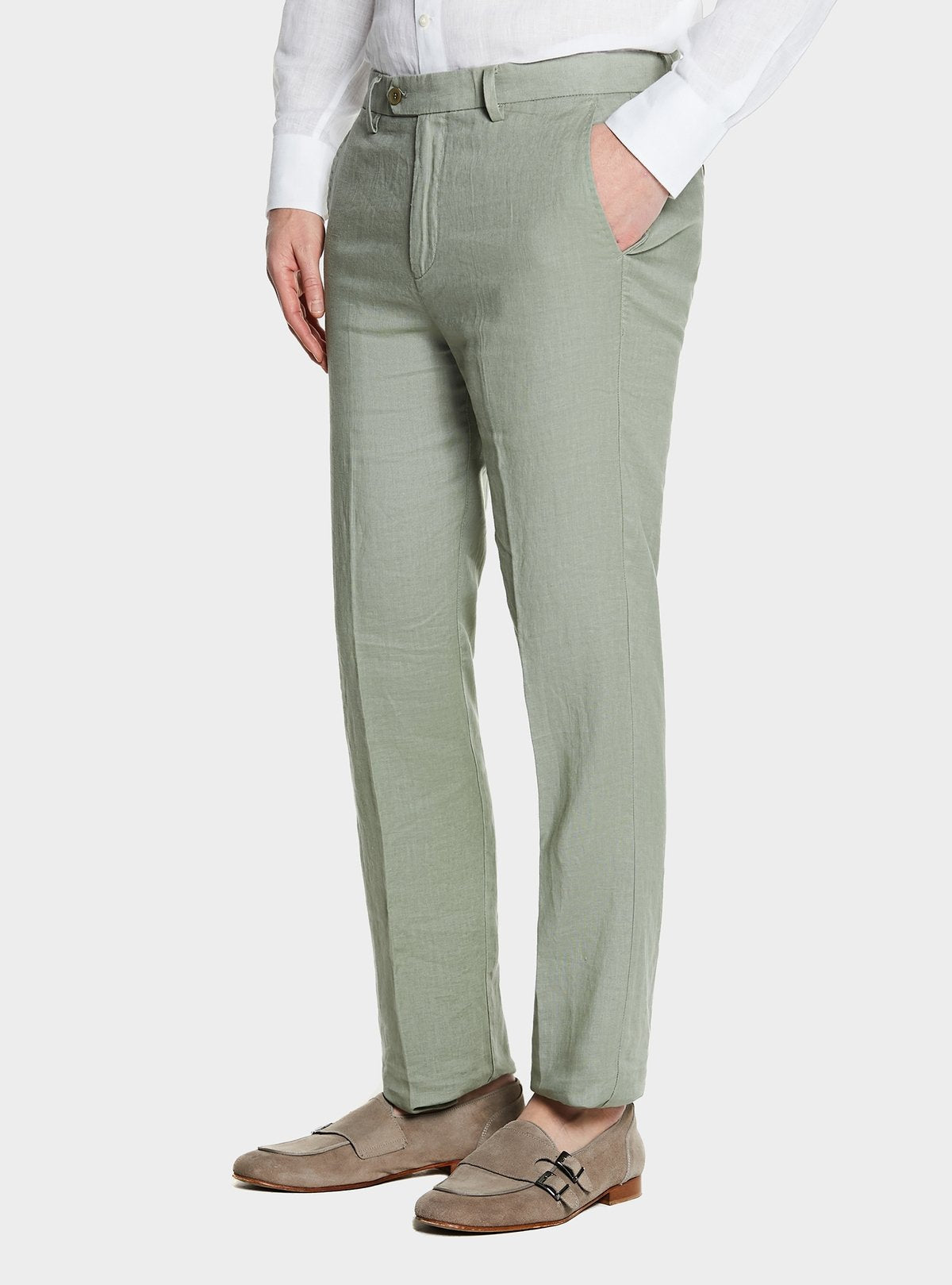Pantalone in puro lino stone wash