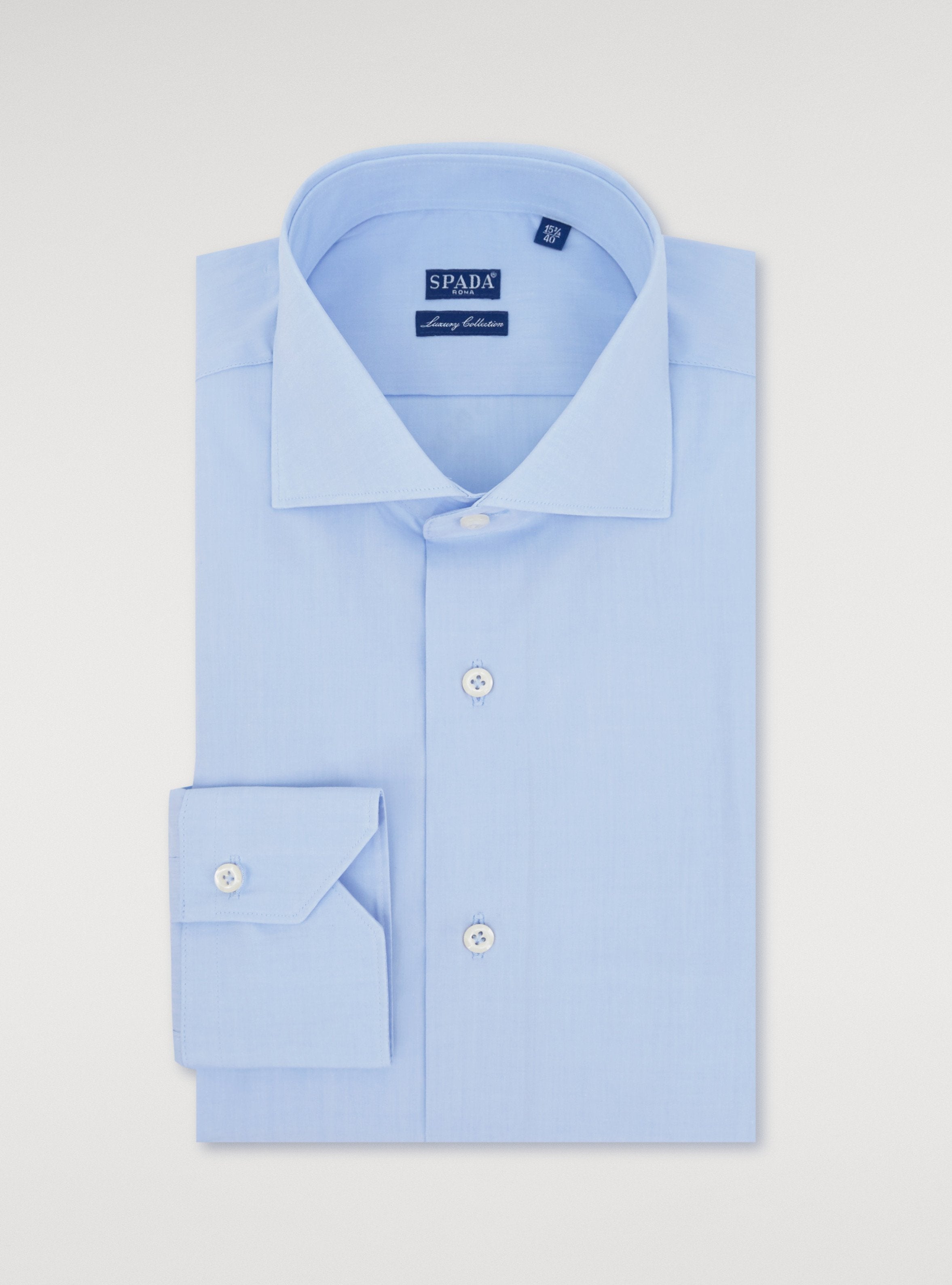 Camicia in cotone unita 100% celeste universale