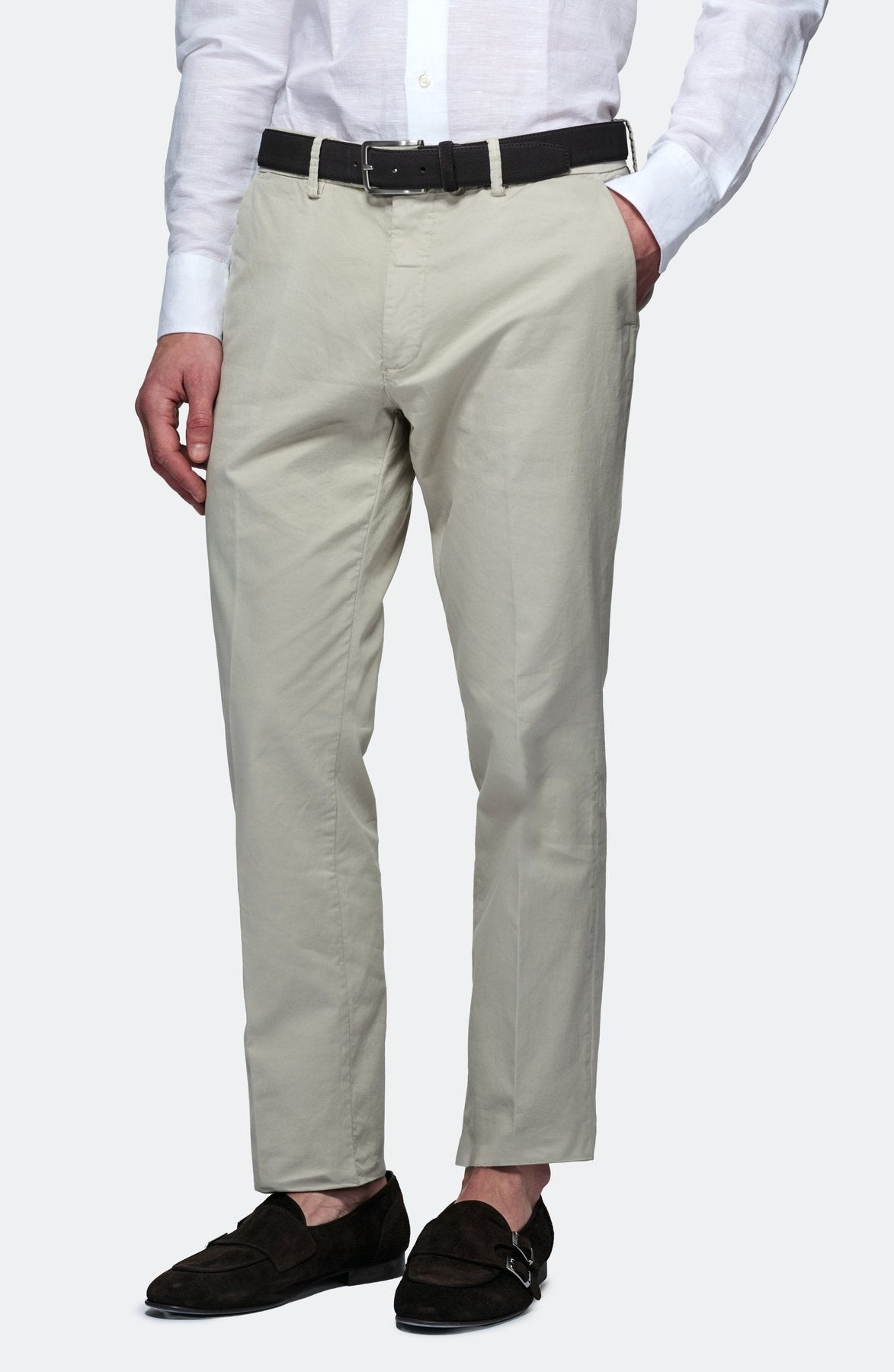 Pantalone chinos in cotone e lino