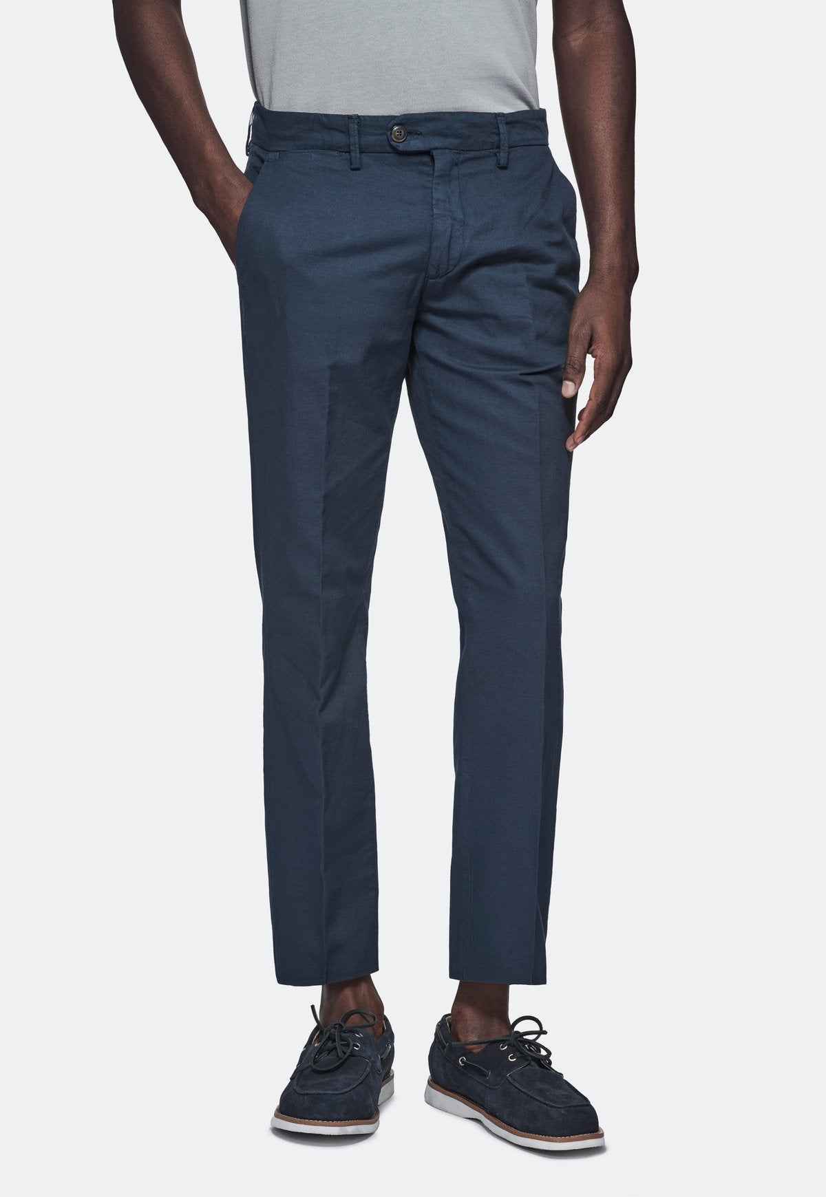 Pantalone chinos in cotone e lino