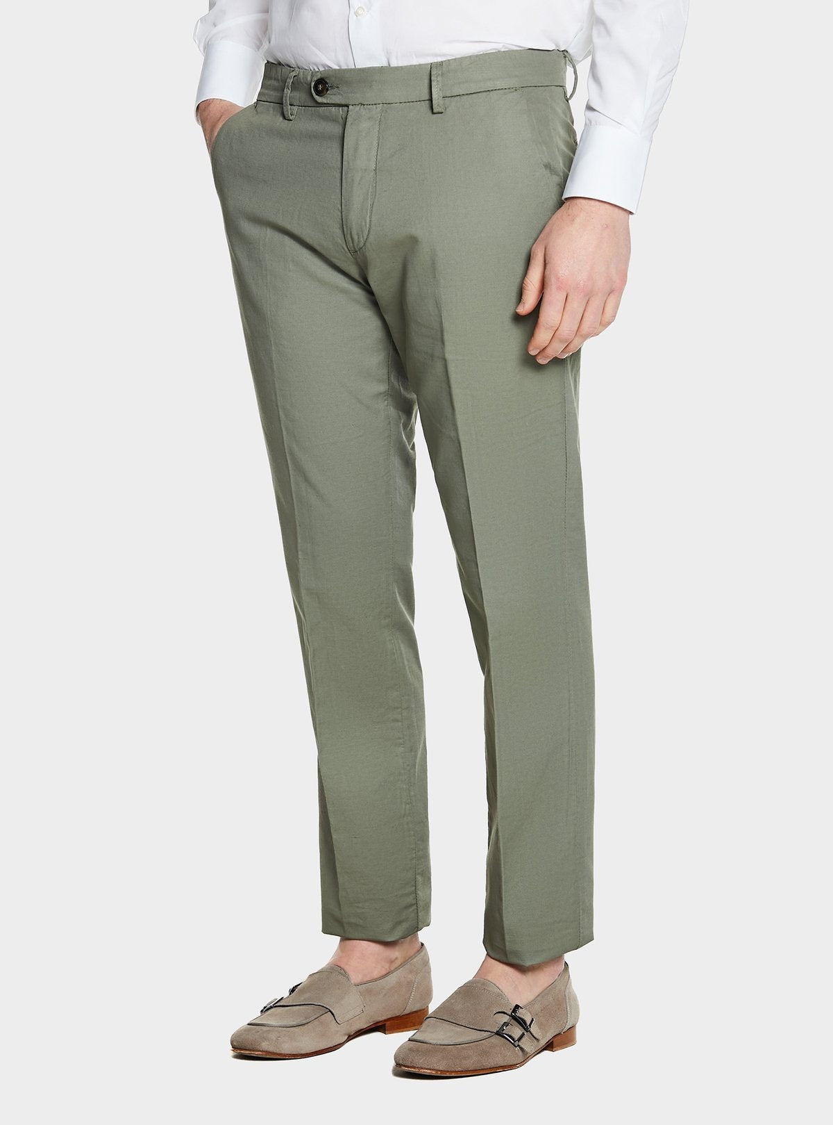 Pantalone chinos in cotone e lino