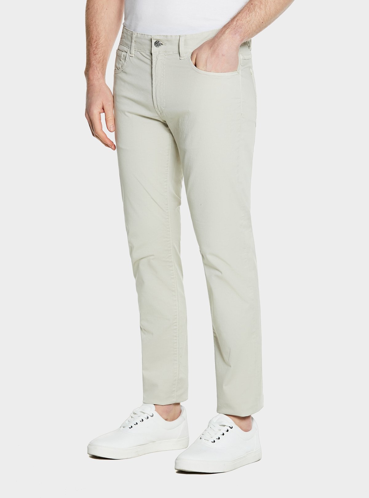 Pantalone cinque tasche in gabardine