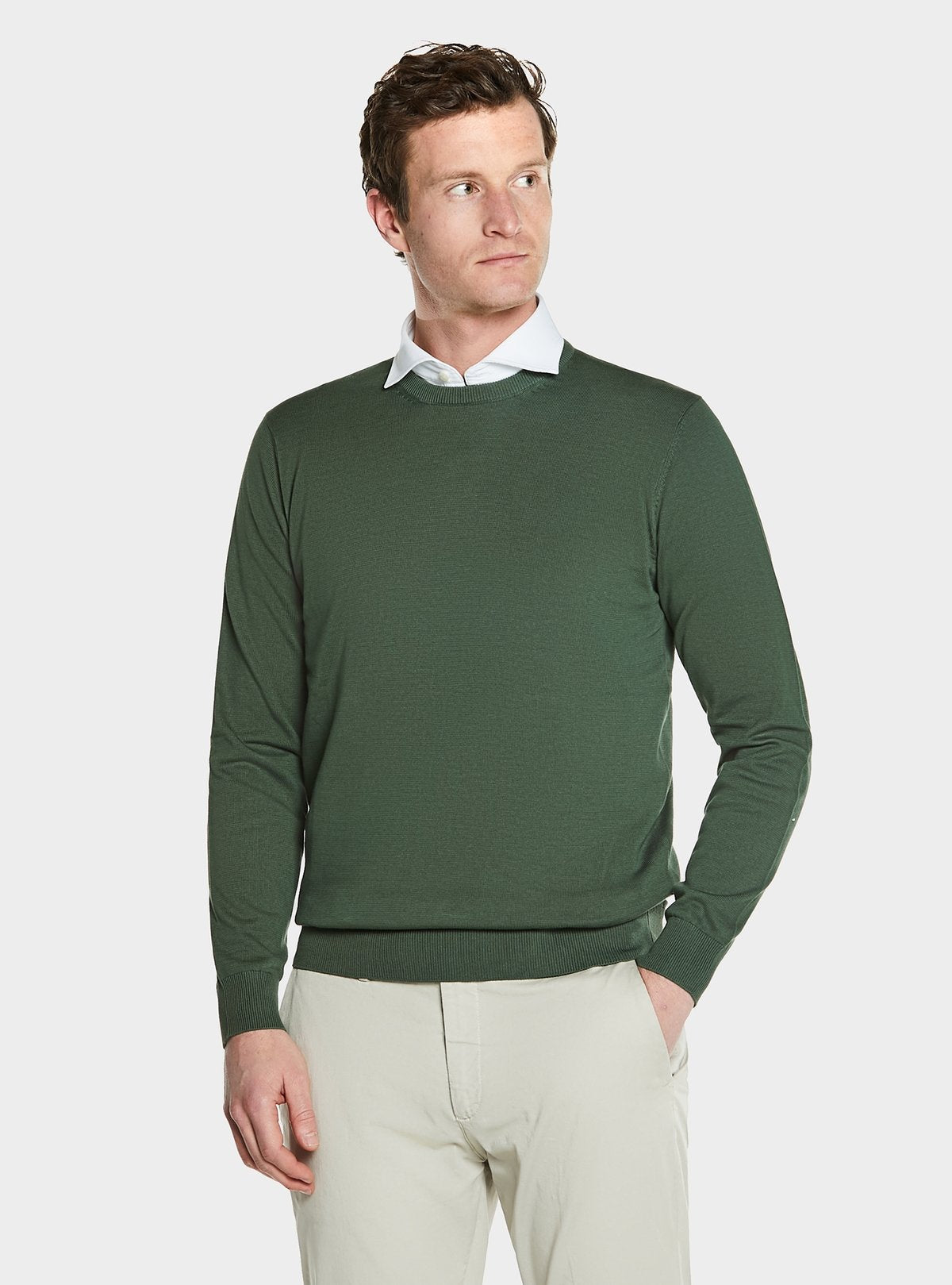 Cotone 100% Maglia Girocollo Regular Vestibilita Comoda-0