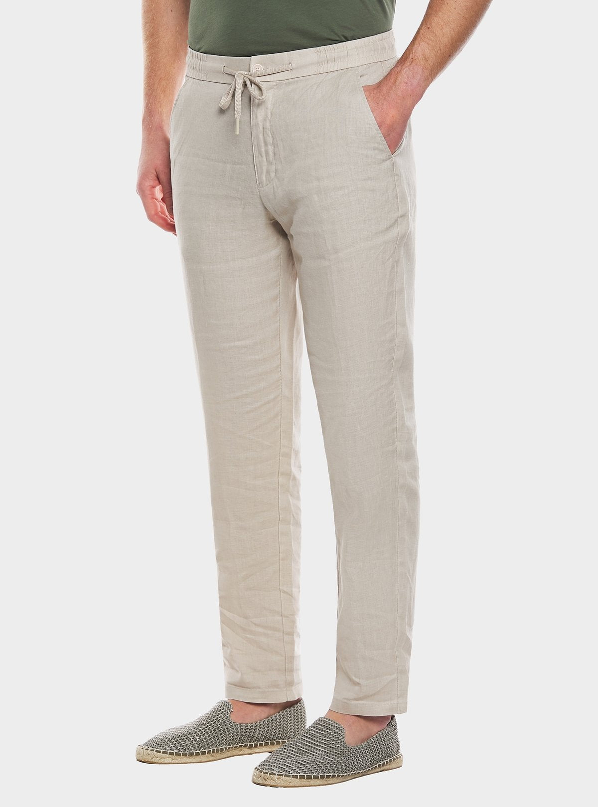 Pantalone in puro lino con coulisse