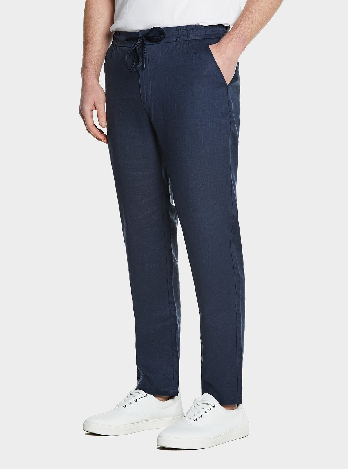 Pantalone in puro lino con coulisse