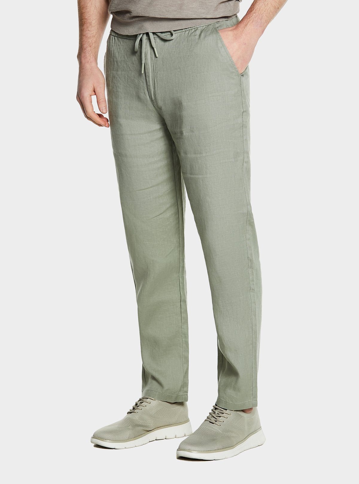 Pantalone in puro lino con coulisse