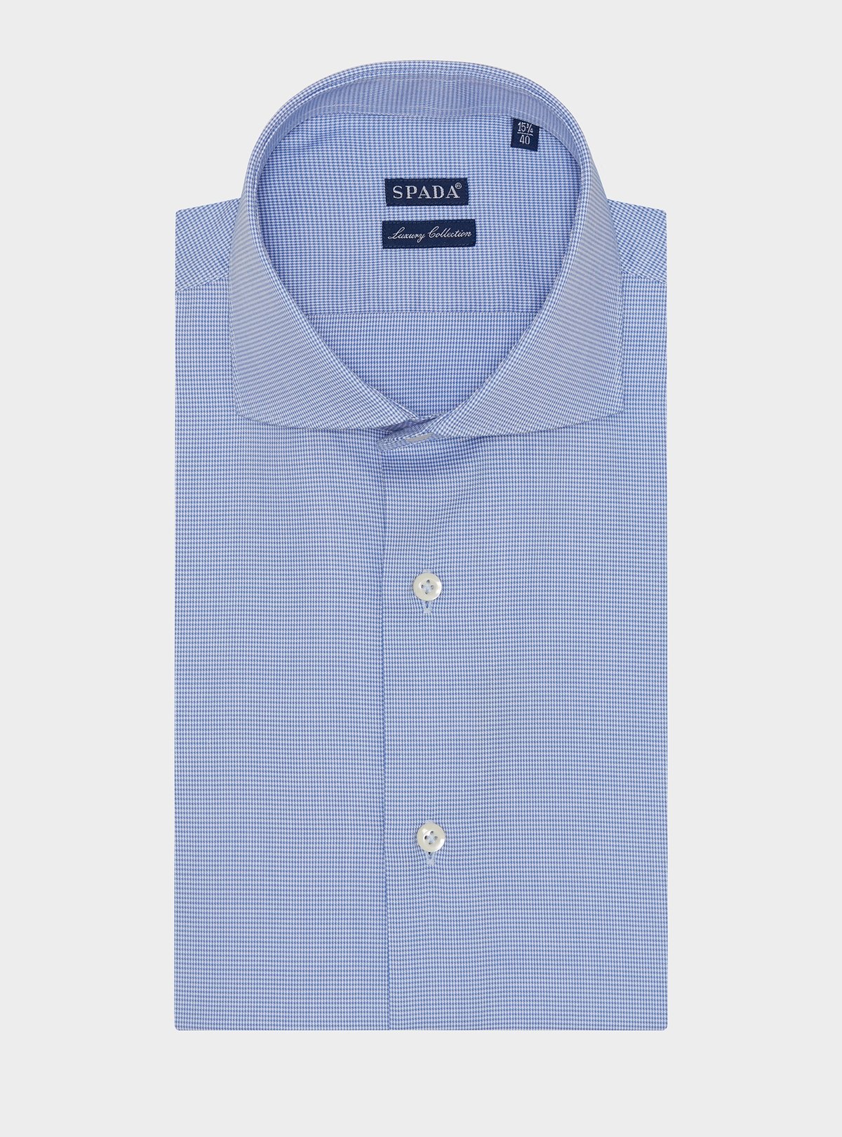 Camicia collo francese in cotone a quadretti