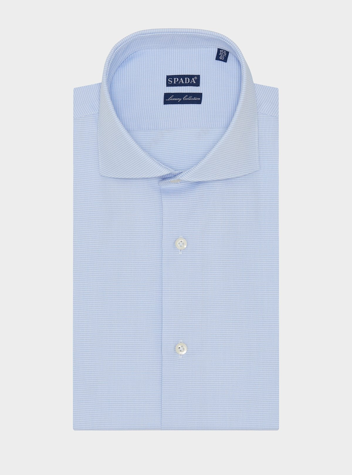 Camicia collo francese in cotone a quadretti