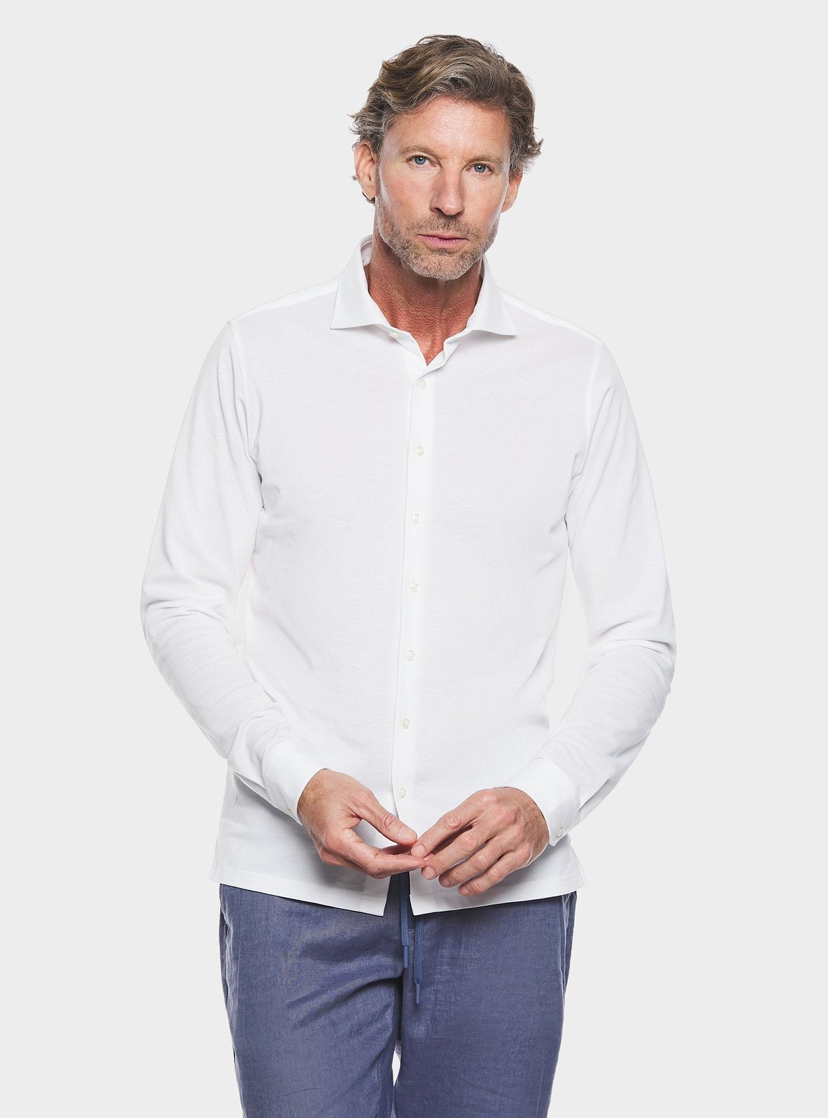 Polo camicia in cotone piquet.-0