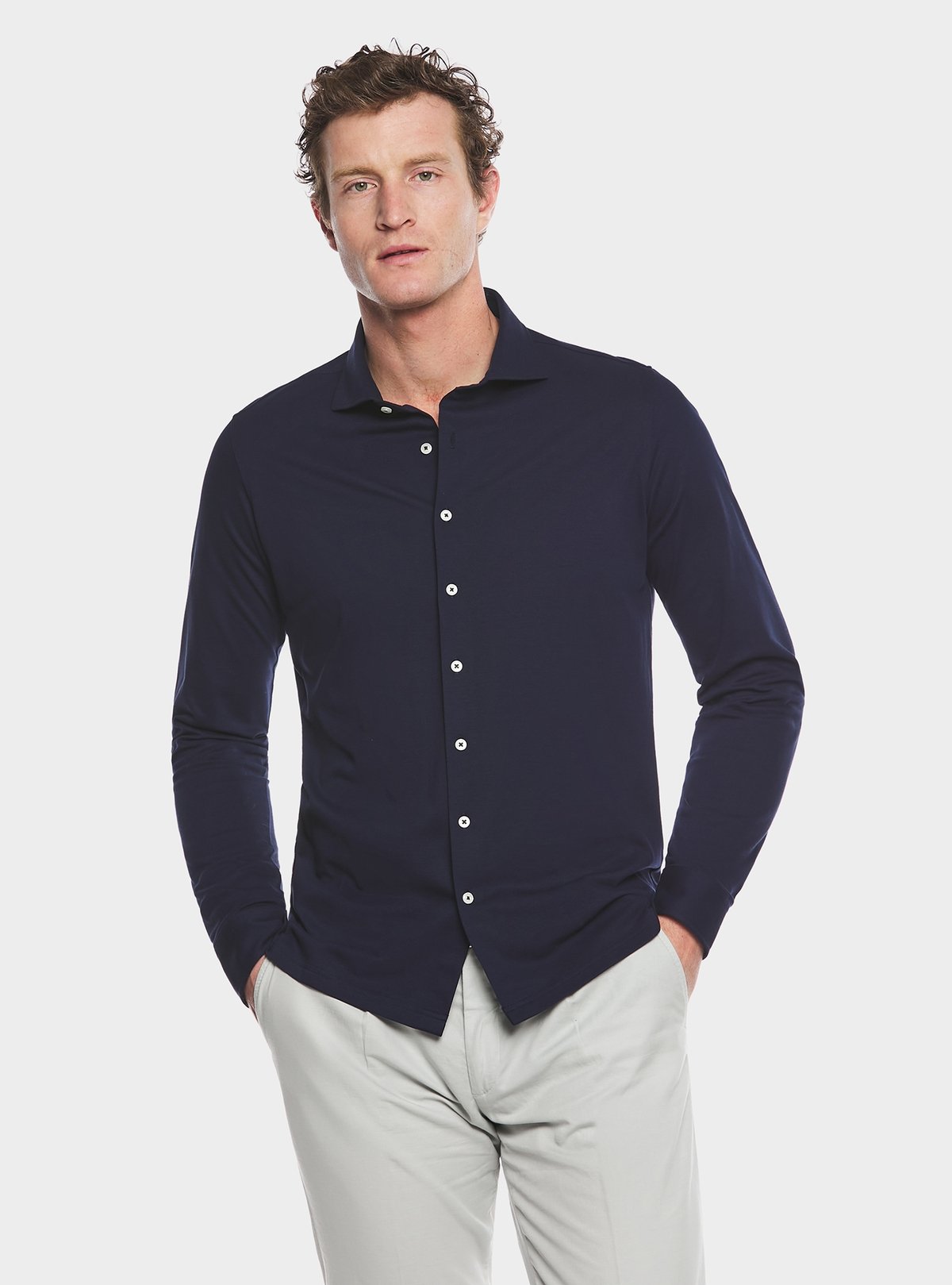 Polo camicia in cotone piquet.-0