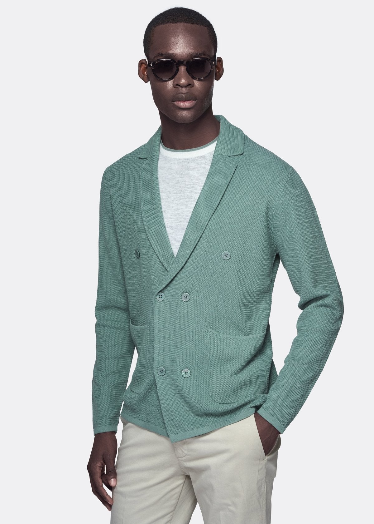 Maglia doppiopetto in 100% cotone