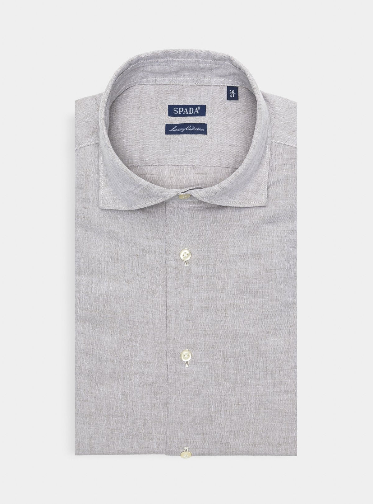 Camicia Uomo Lino Cotone Collo Francese Regular Fit-0