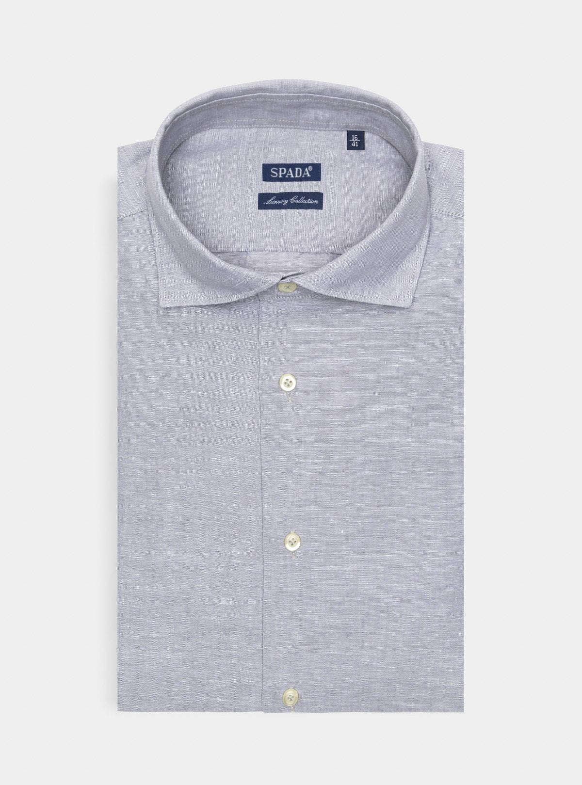 Camicia Uomo Collo Francese in Lino e Cotone Naturale Regolare Fit-0