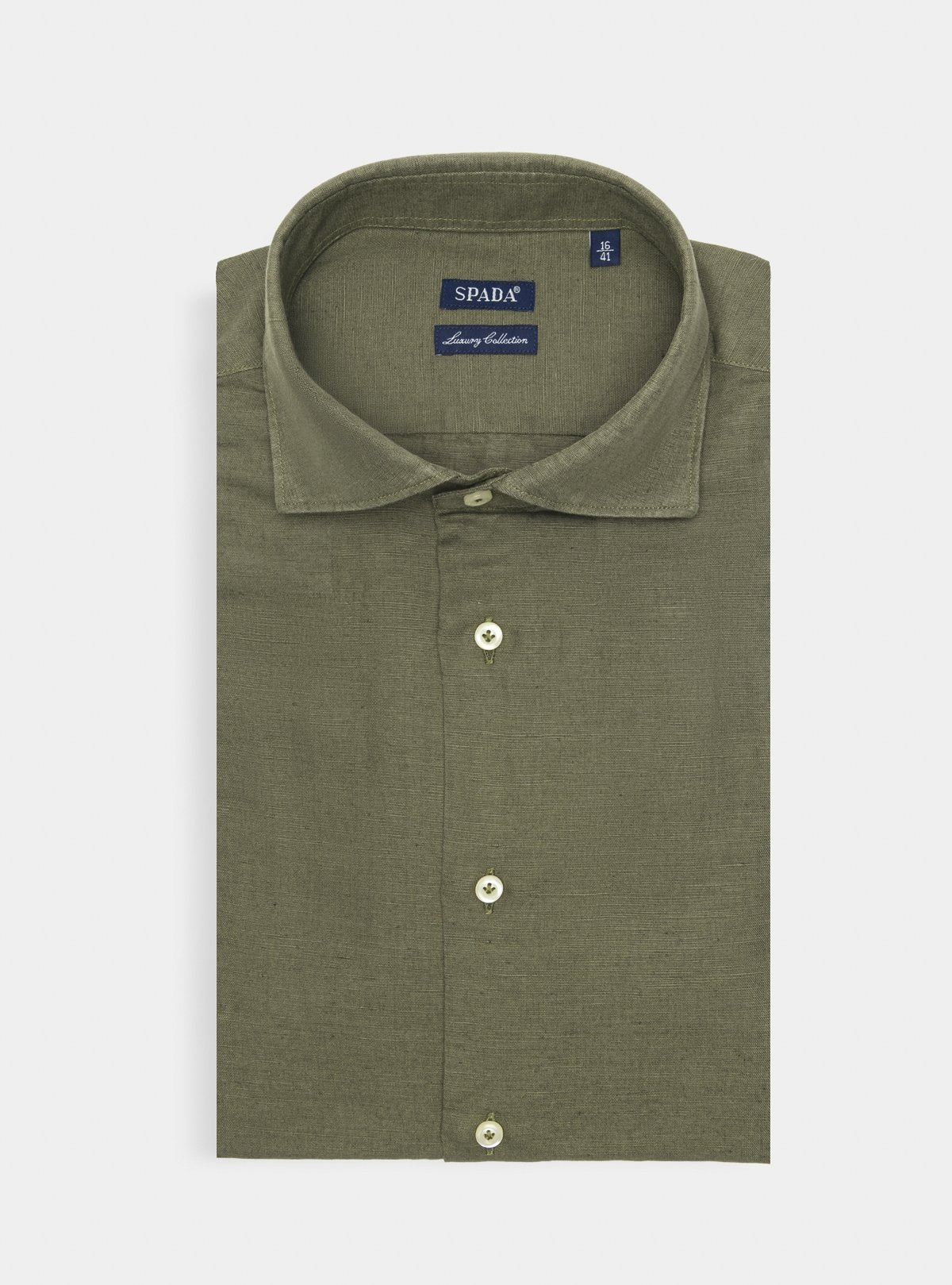 Lino e Cotone Camisetta Collo Francese Uomo Regular Fit Casual-0