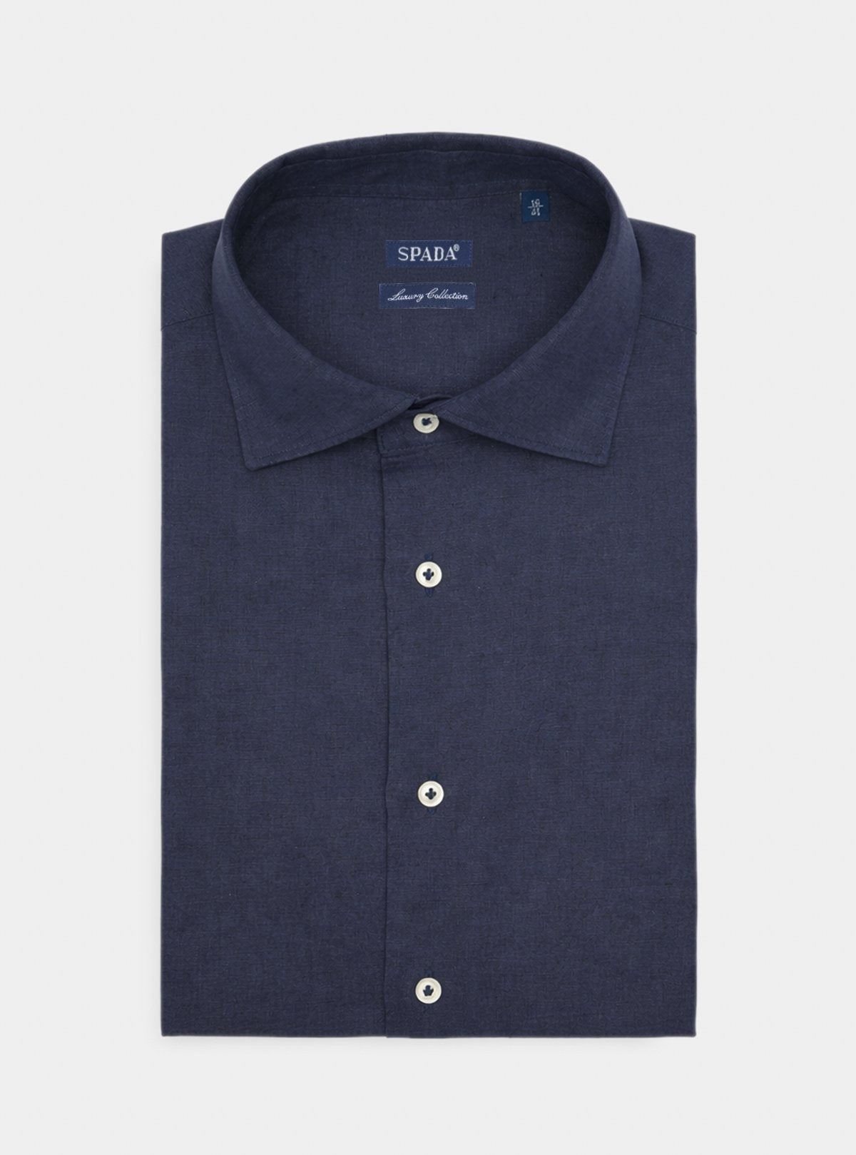 Camicia Maschile Lino Cotone Collo Francese Regular Fit-0