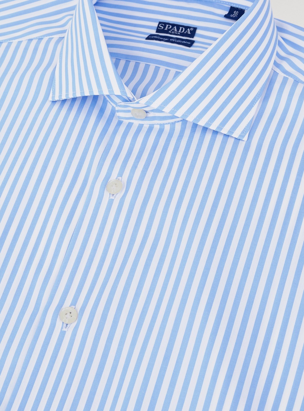 Manica bastoncino camicia uomo cotone classico colore azzurro regular fit-0