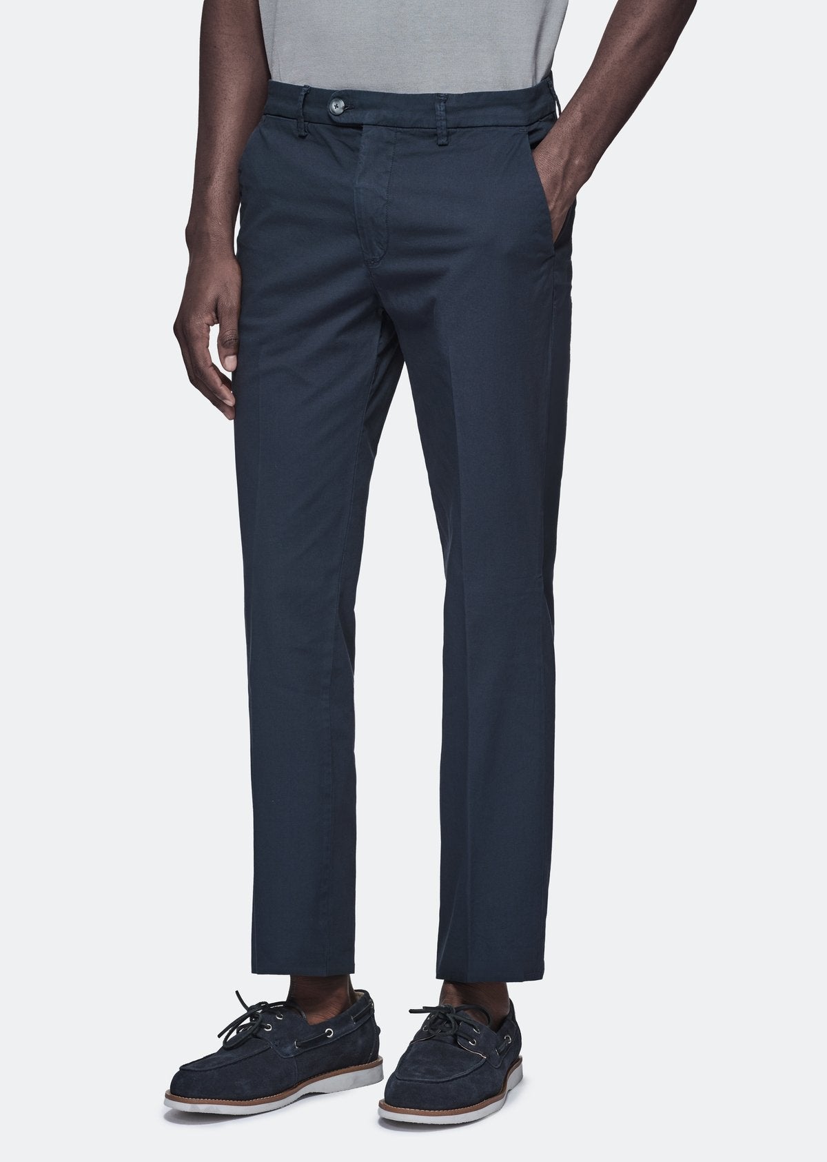 Men's Chinos America Pantaloni in Cotone con Tasche Diagonali Blu