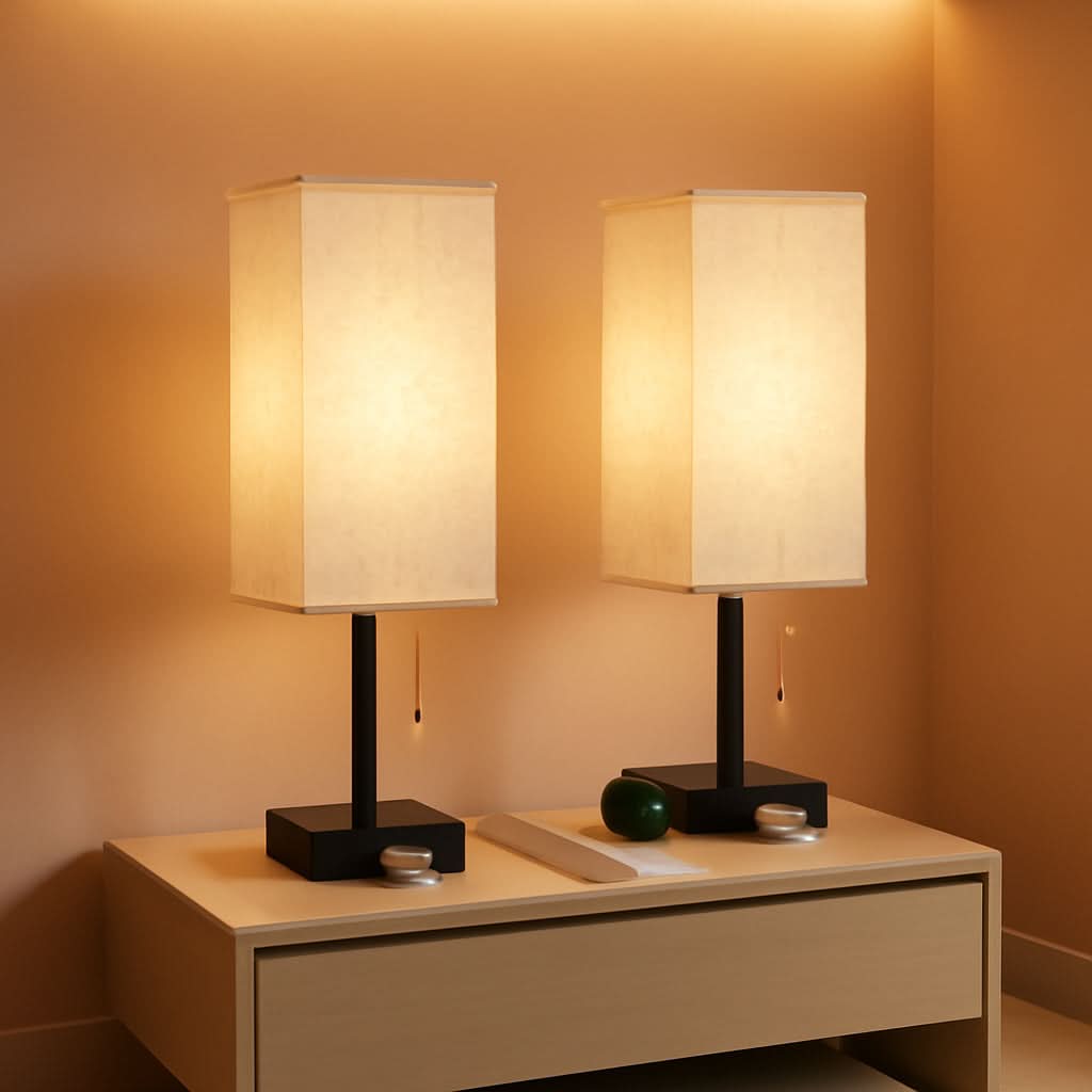 Luxurious Nightstand Lamps With Integrated AC Outlet-0