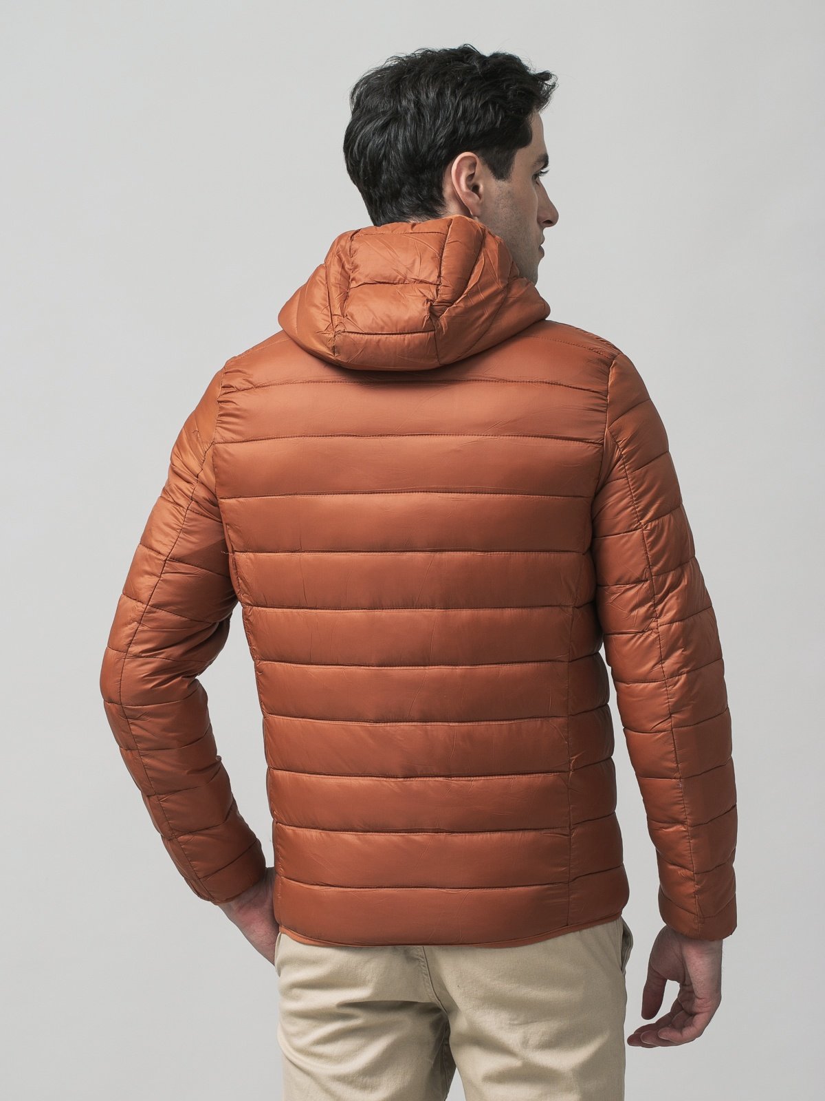 Men's Brown Nylon Demiseason Jacket Striped Vyrams LAMI