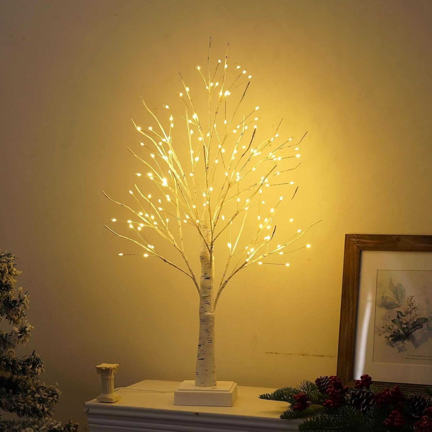 Warm White Birchwood LED 144 Lumine scence Table top-0