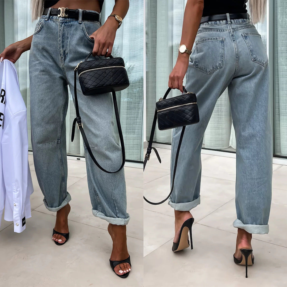 Denim Blue Street Hipster Loose Fit Women's Jeans-0