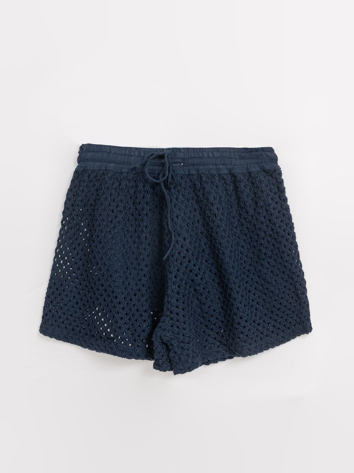 Women's Navy Blue Cotton Shorts Made in Italy-0