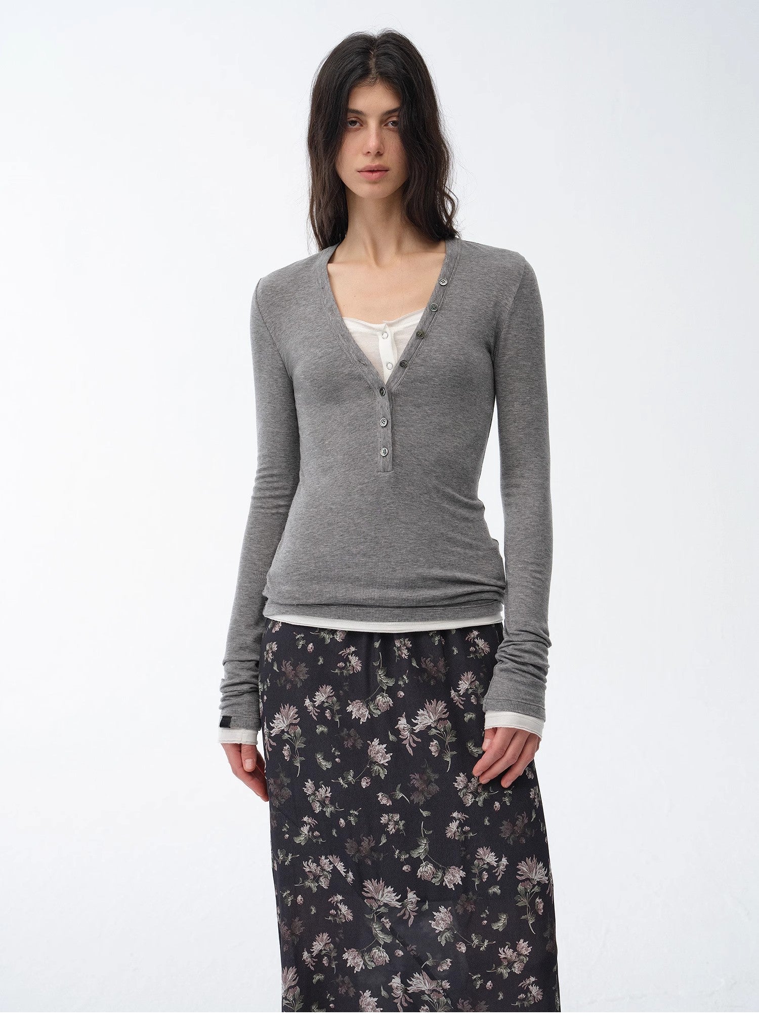 Luxurious Slim Fit Tencel Wool V Neck Sweater Top-0
