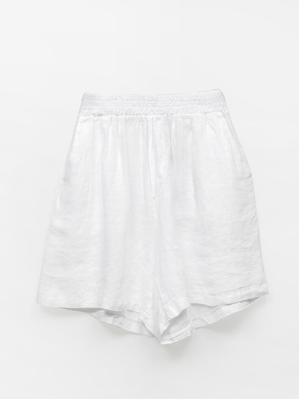 Women's Linen Shorts White Capsule Collection 100% Italian Fabric-0