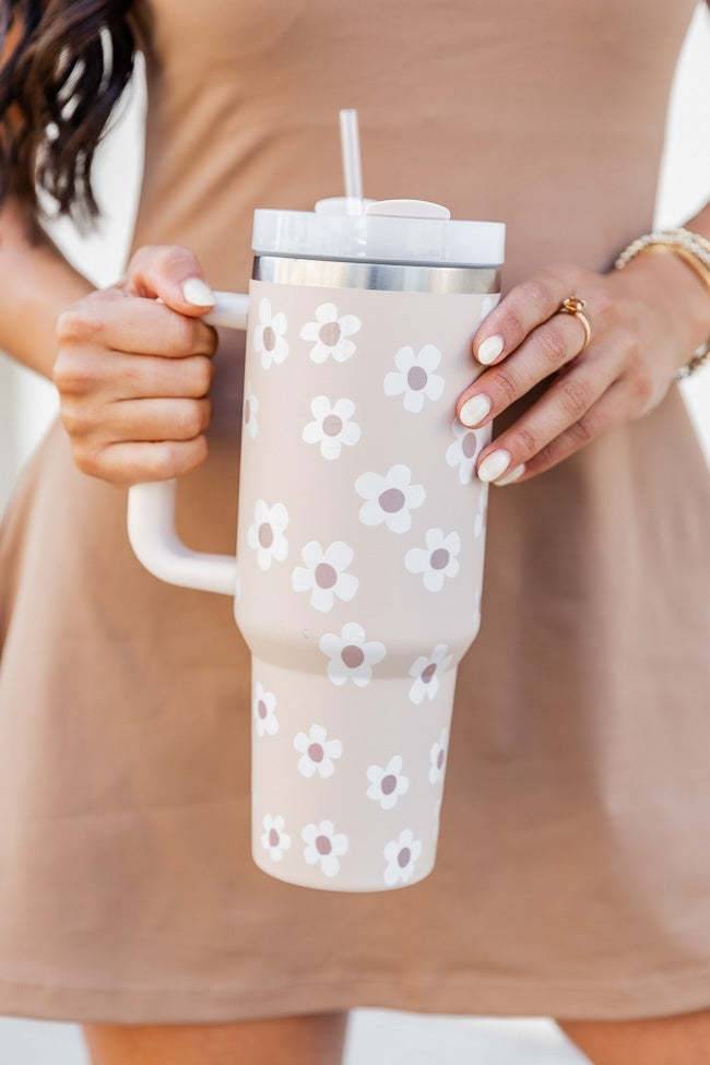 Large Thermal Insulated Water Cup (1200ml) with Straw – Stylish Patterns-0
