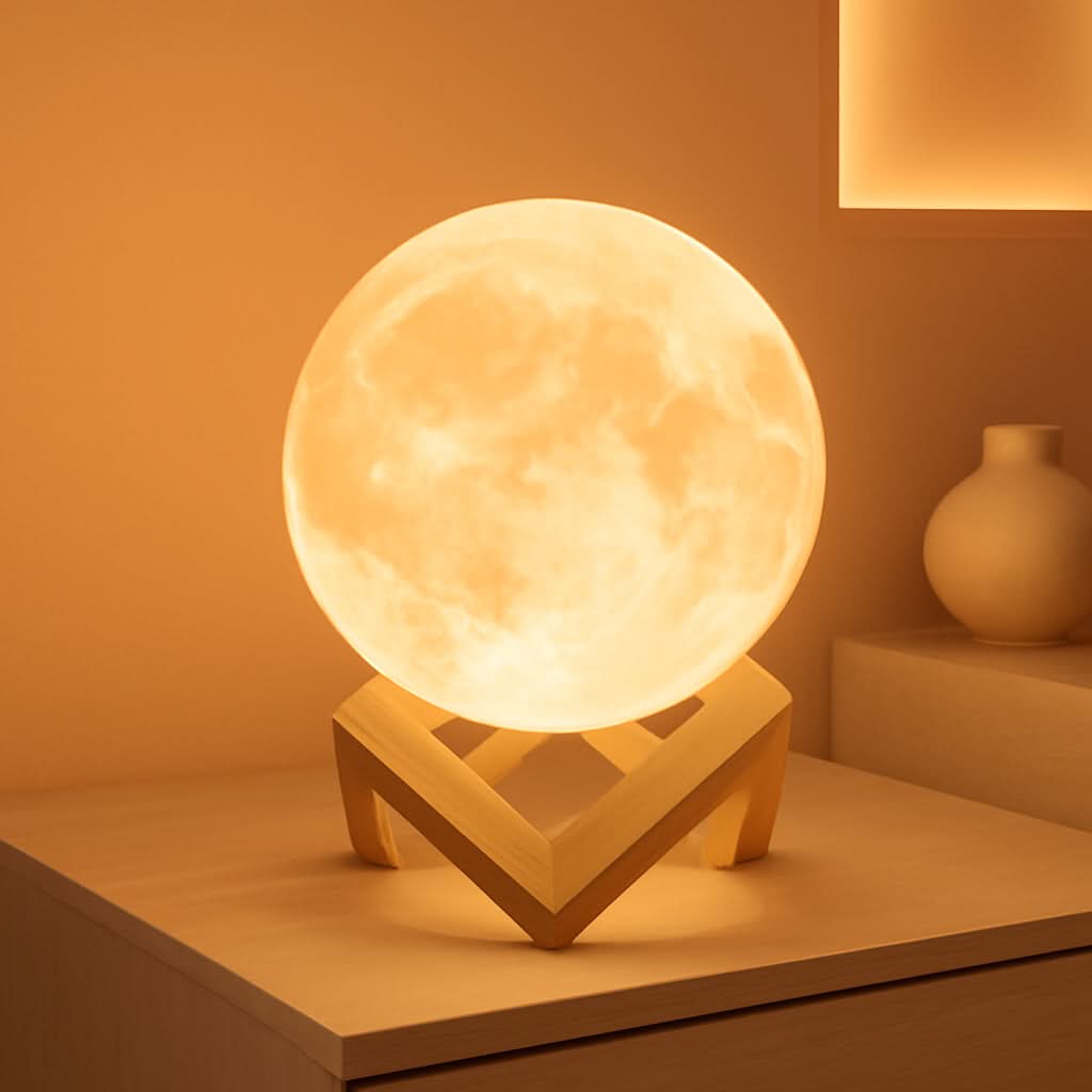 Moon Lamp Seven Point OneInch Sixteen Colors Rechargeable LED-0