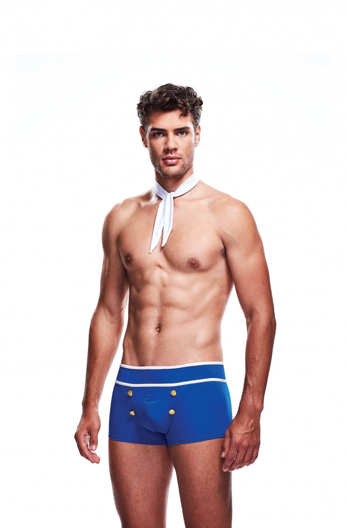 Mens Sailor Costume Underwear Envy 71009-1 Blue White Boxer Brief Shorts-0
