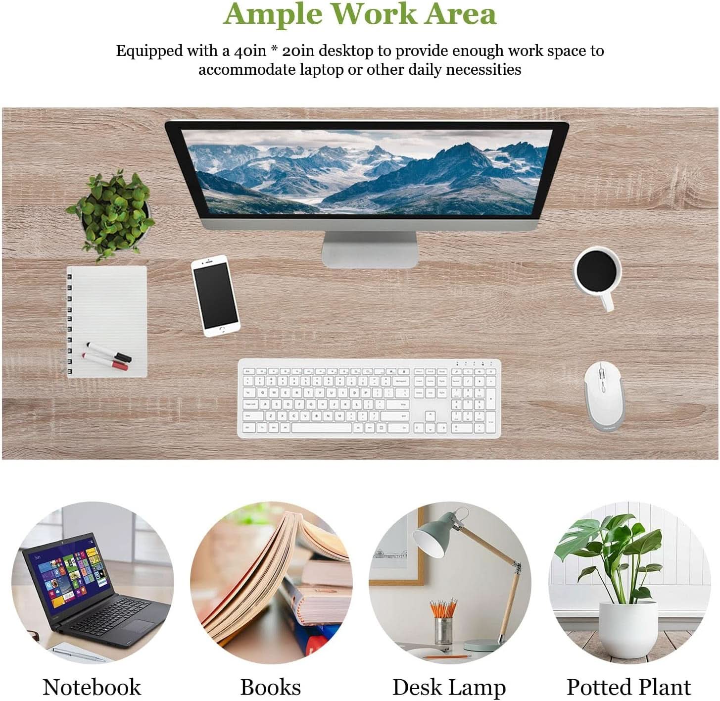 39 Inch Computer Desk With Adjustable Feet For Home Office-0