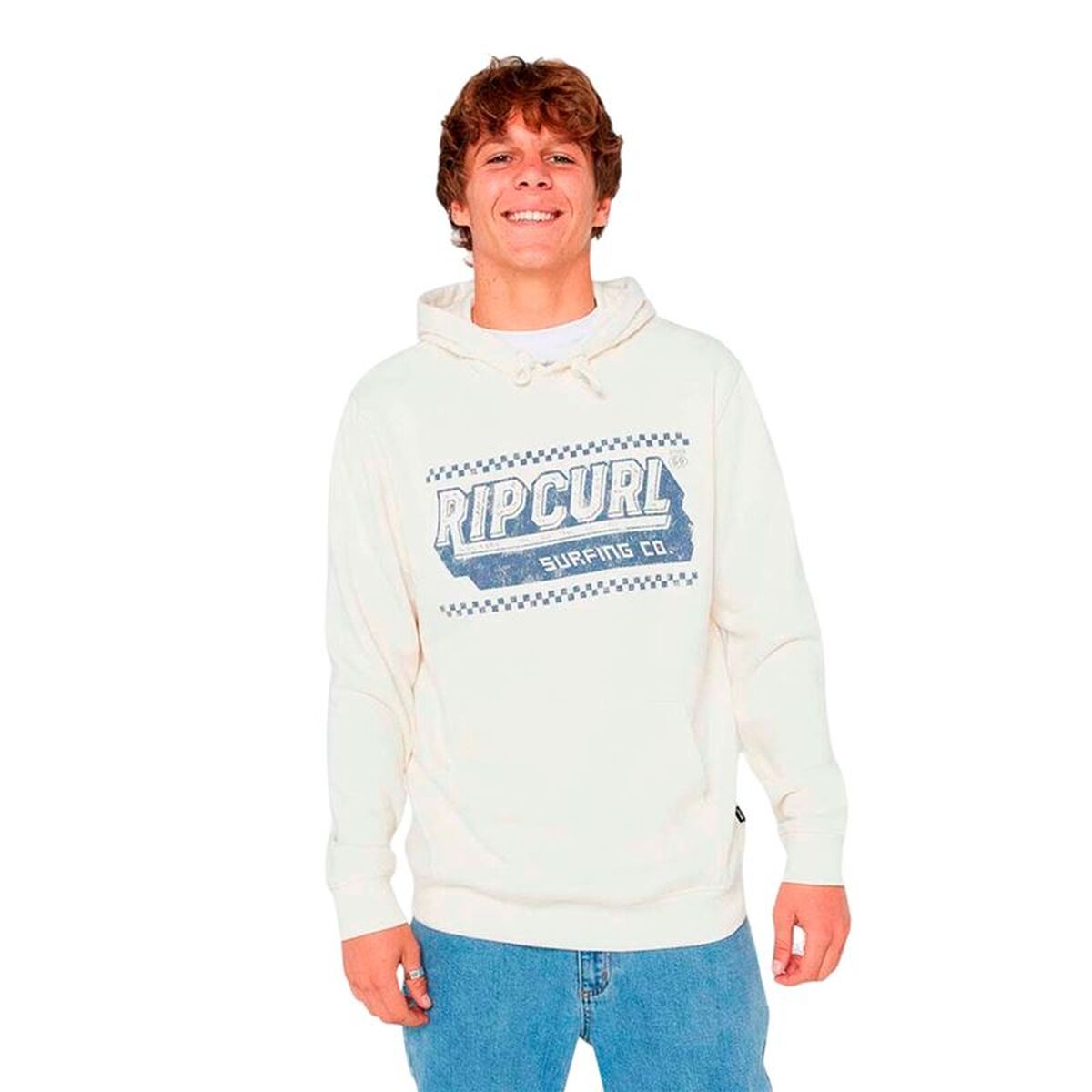 Men's Rip Curl Down The Line Hoodie White for Adults-0