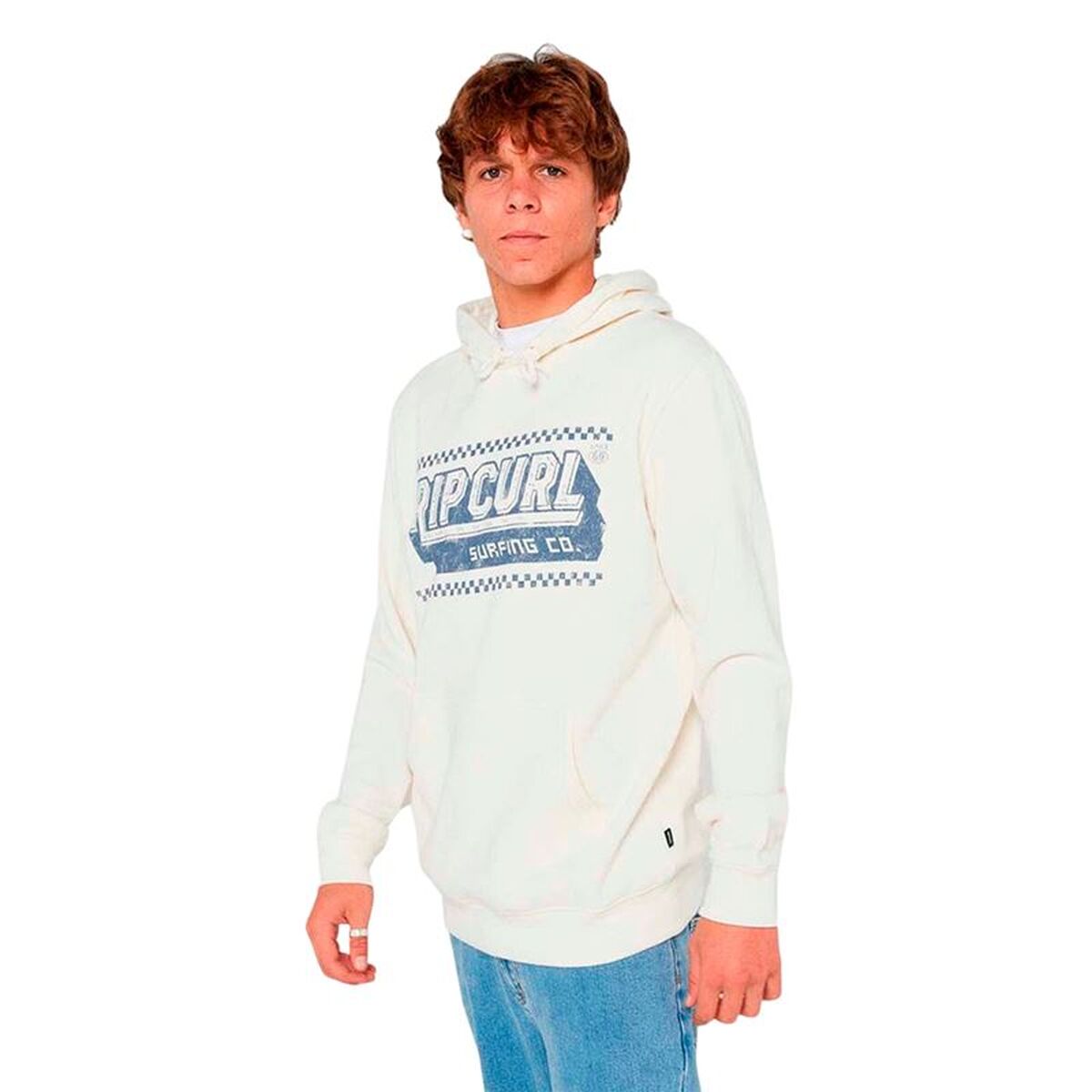 Men's Rip Curl Down The Line Hoodie White for Adults-0
