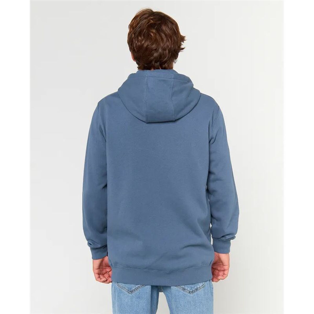 Men's Blue Rip Curl Zip Through Hoodie with Thru-Hood Design-0