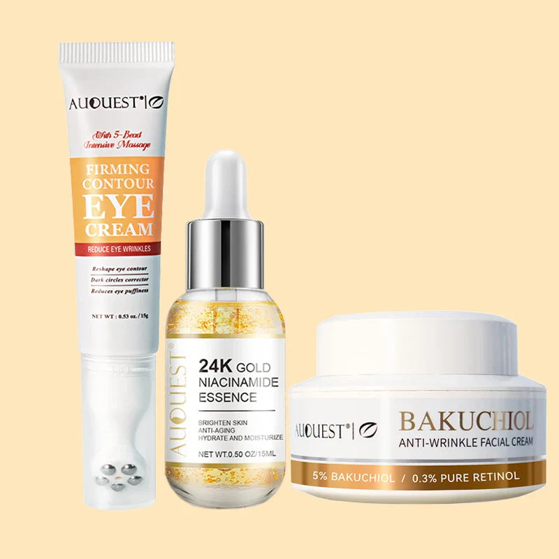 Anti-Wrinkle Facial Products Kit- 24K Gold Retinol Skin Care Set-0