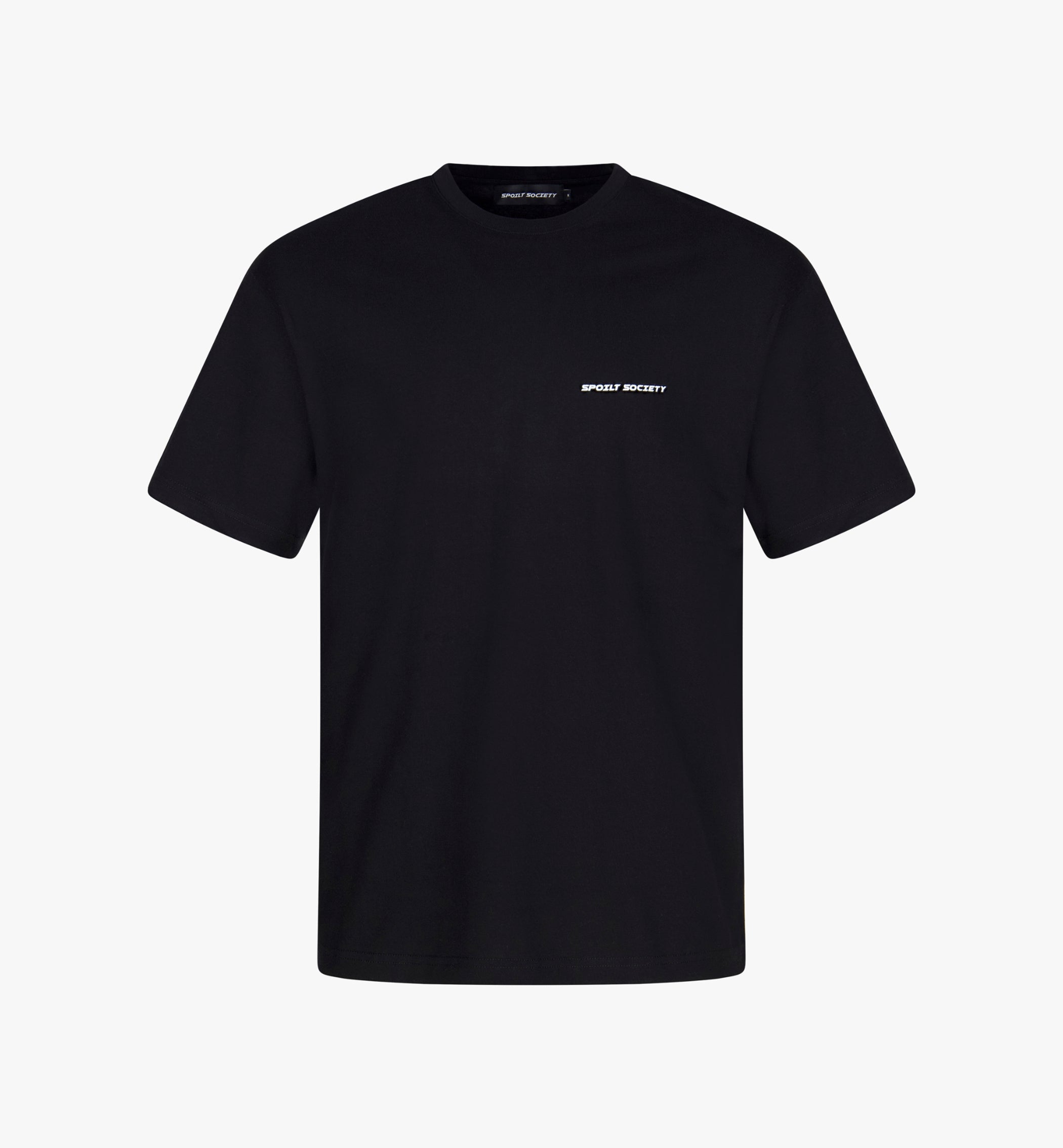 Basic Black Oversized Cotton Tee with Classic Logo Print-0