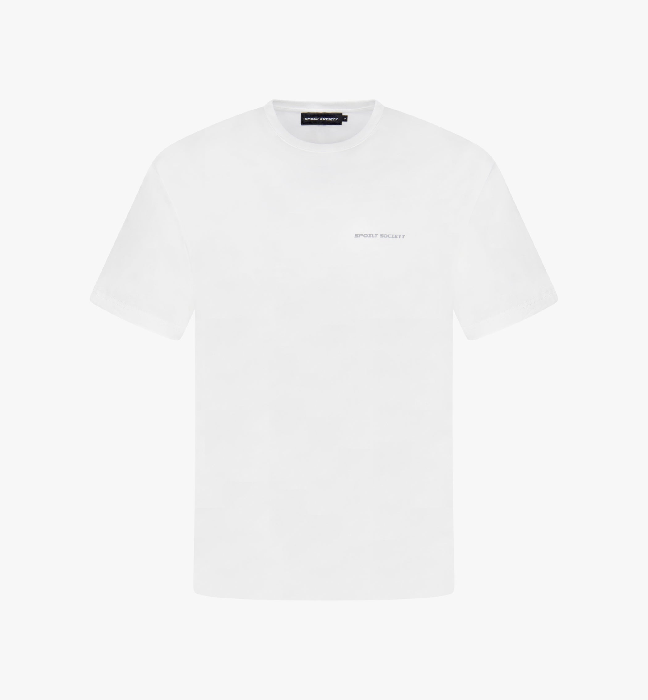 Spoilt Society White Classic Logo Tee 100% Cotton Basics Shirt-0