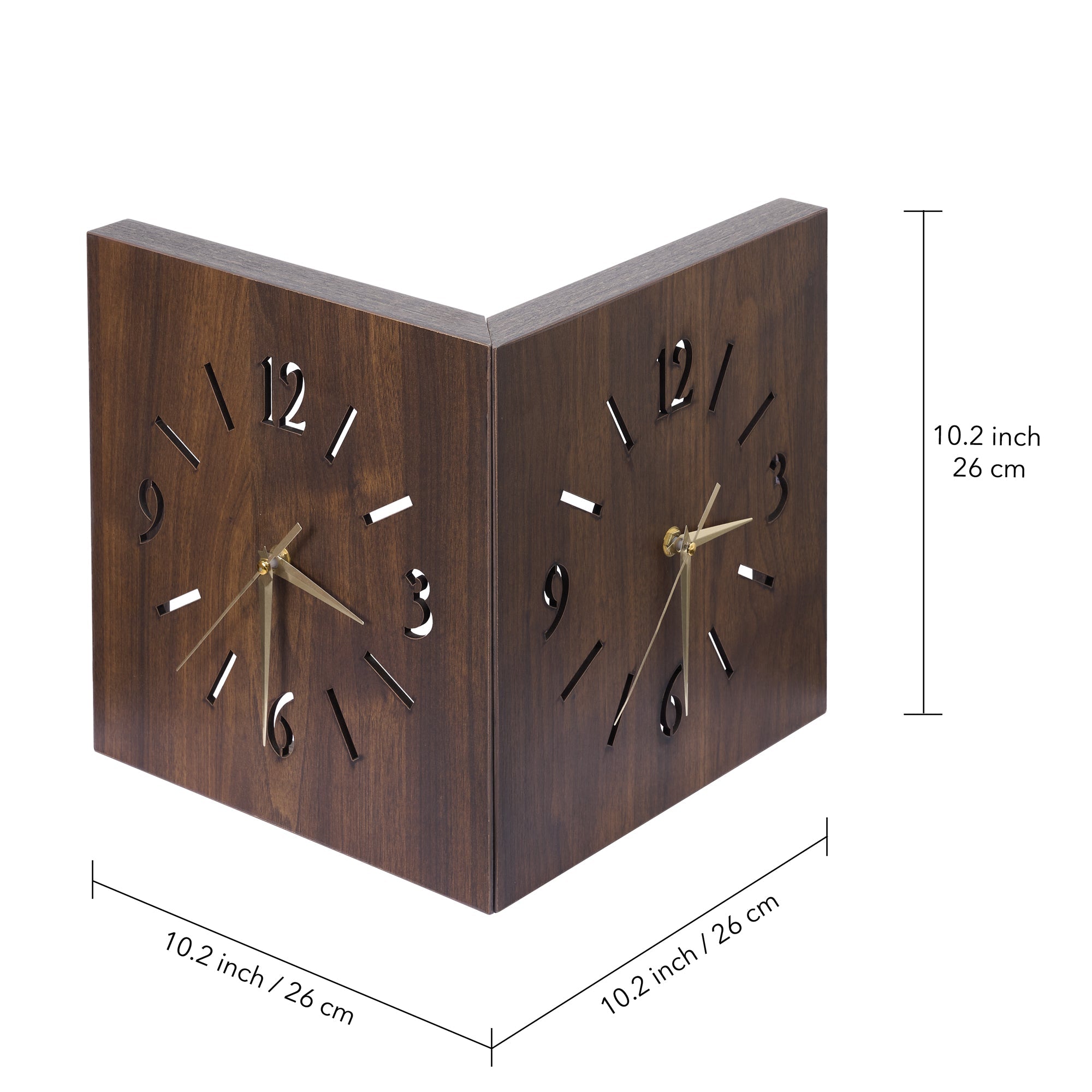 Sounds Activated Backlit Wooden Wall Clock Corner Clock-0