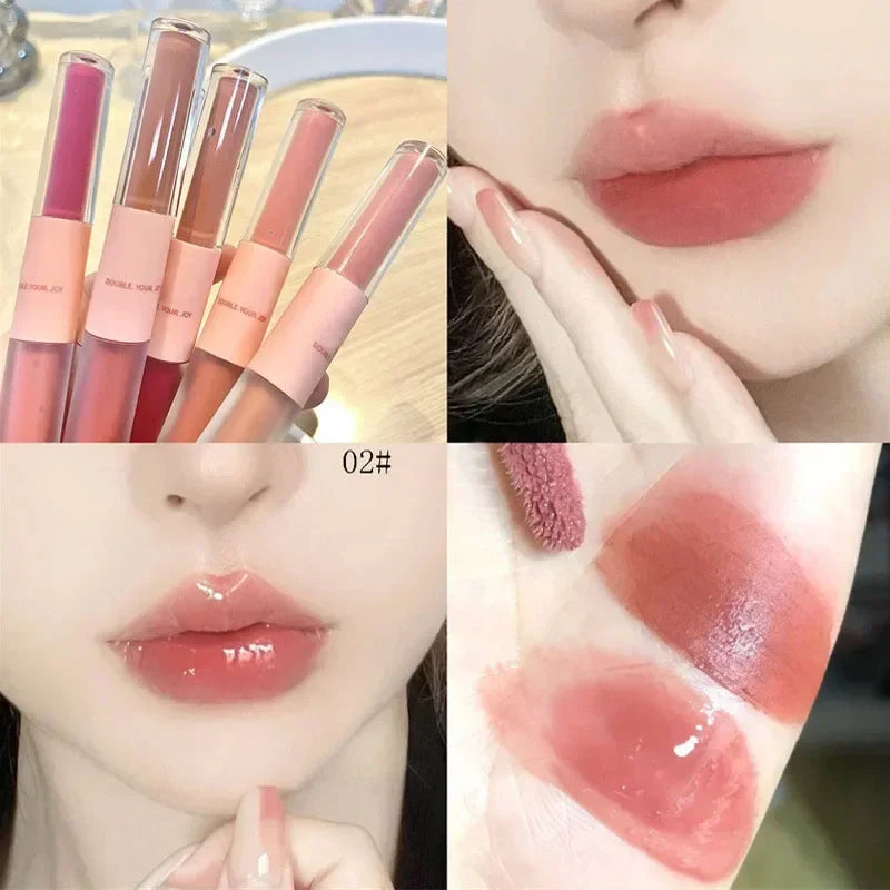 Double Head Waterproof Lip Gloss Matte Velvet Lipgloss-10
