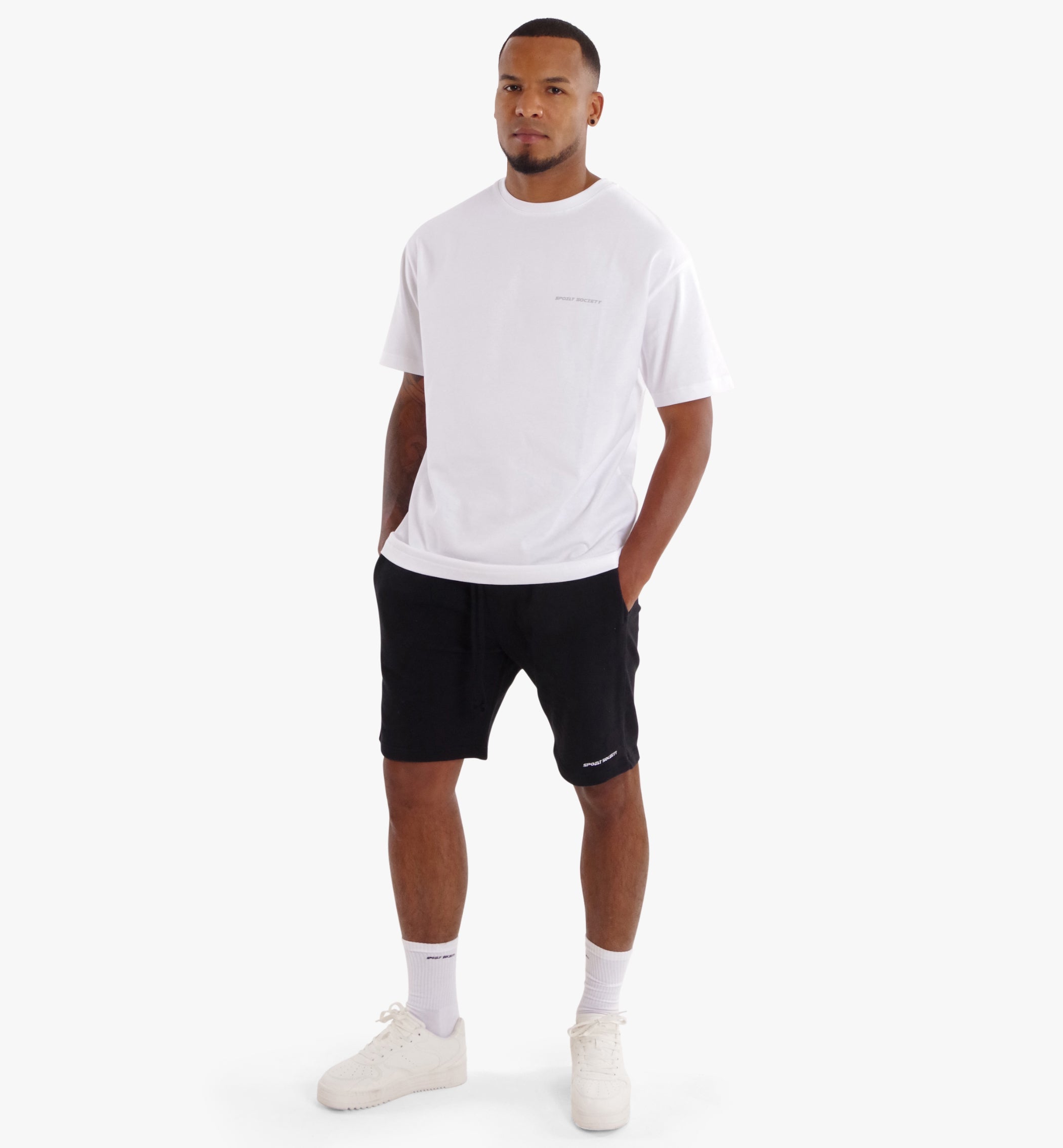 Spoilt Society White Classic Logo Tee 100% Cotton Basics Shirt-0