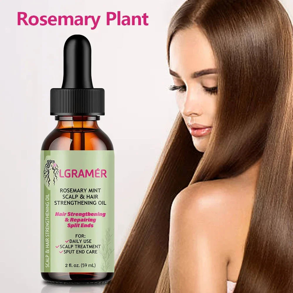 Rosemary Essential Oil Hair Care Treatments Natural Strengthener Repairs Split Ends-0