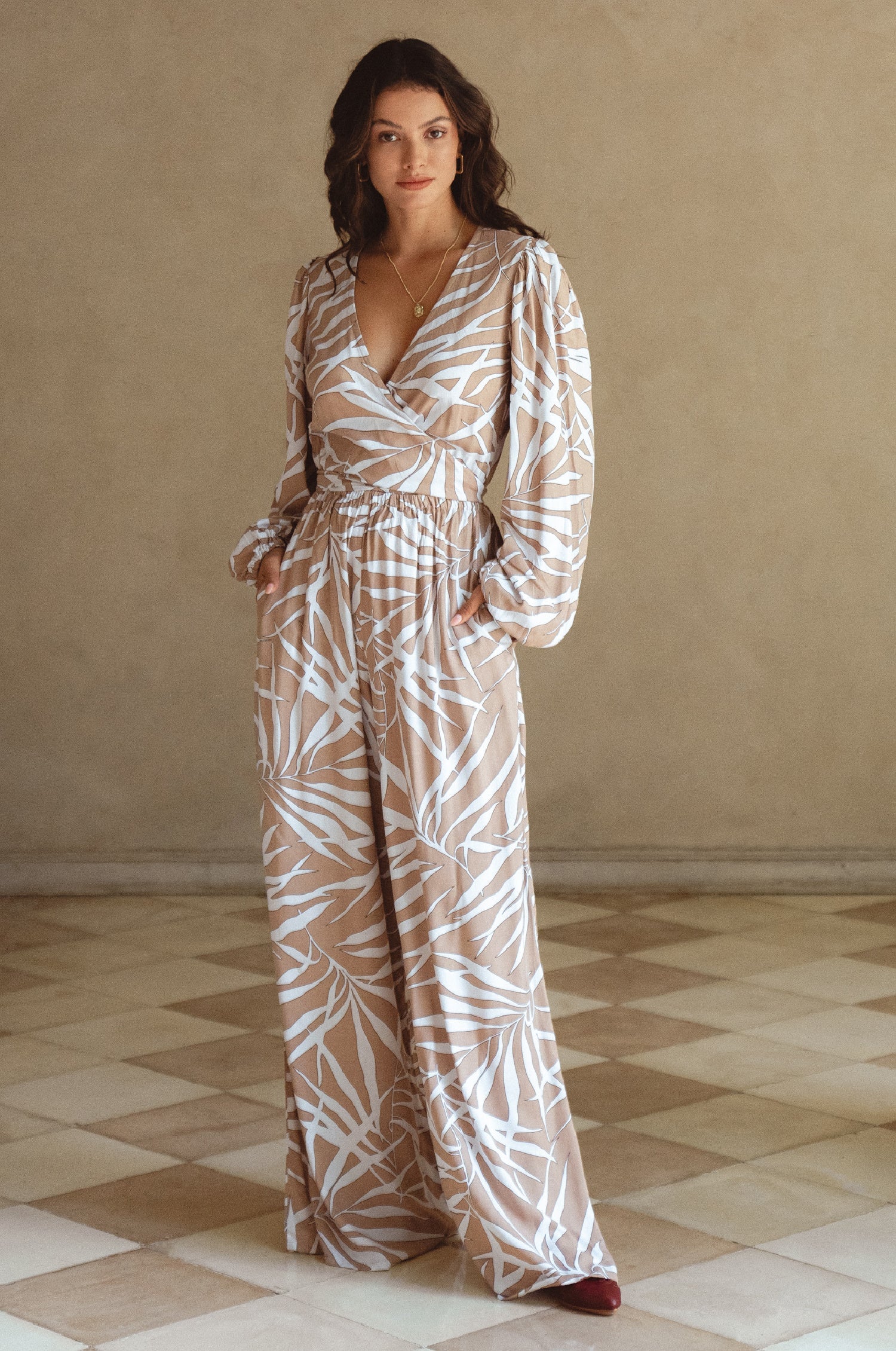Women's Beige Maxi Luna Convertible Jumpsuit-0