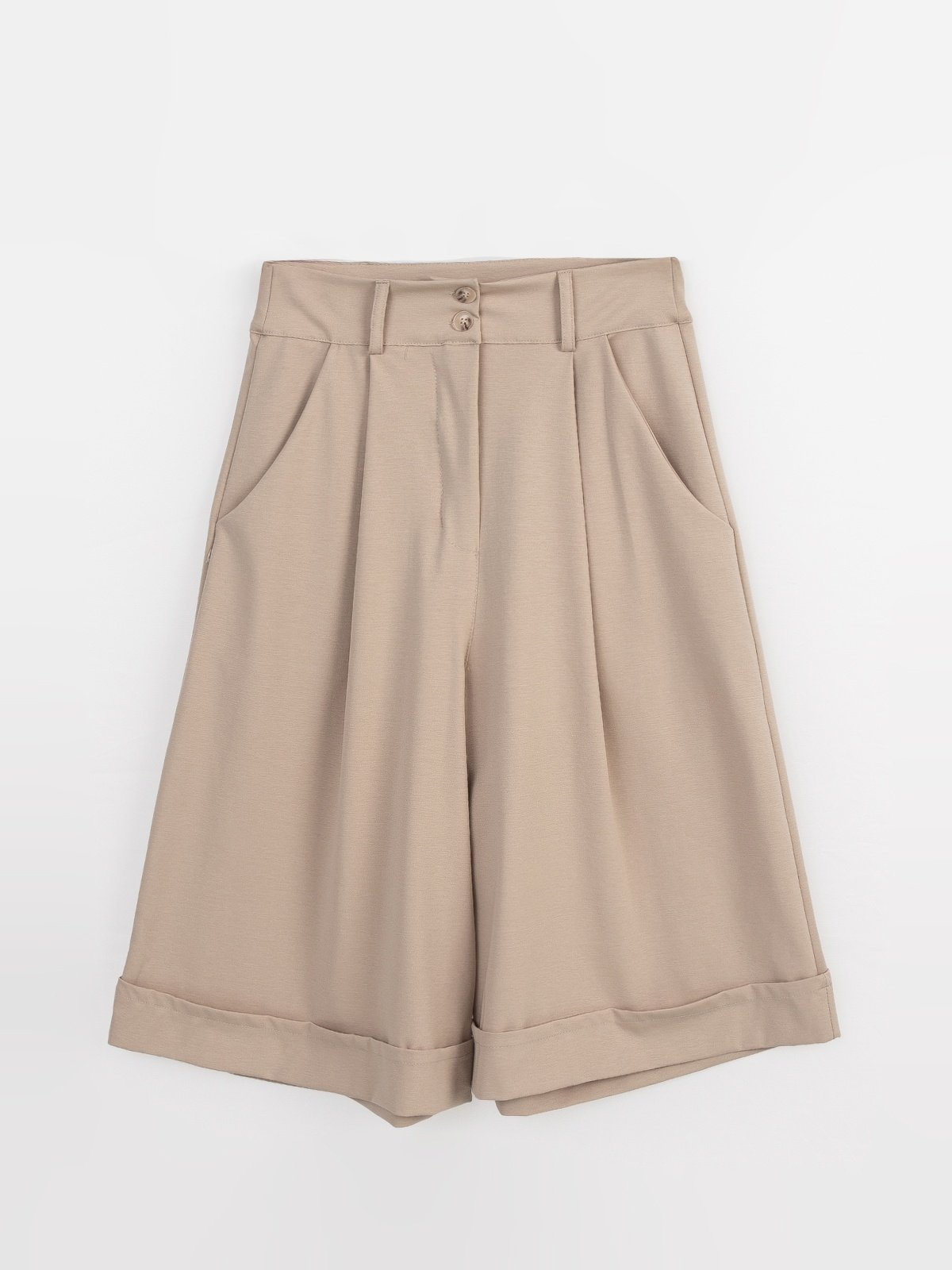 Women's Beige Shorts Made in Italy with Breathable Cotton Blend Lami Quality