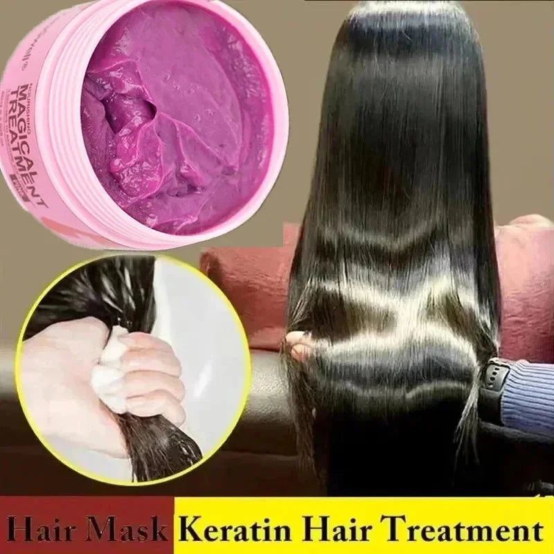 Keratin Hair Mask  Repair Damaged Frizzy Hair Smooth Shine Treatment-0